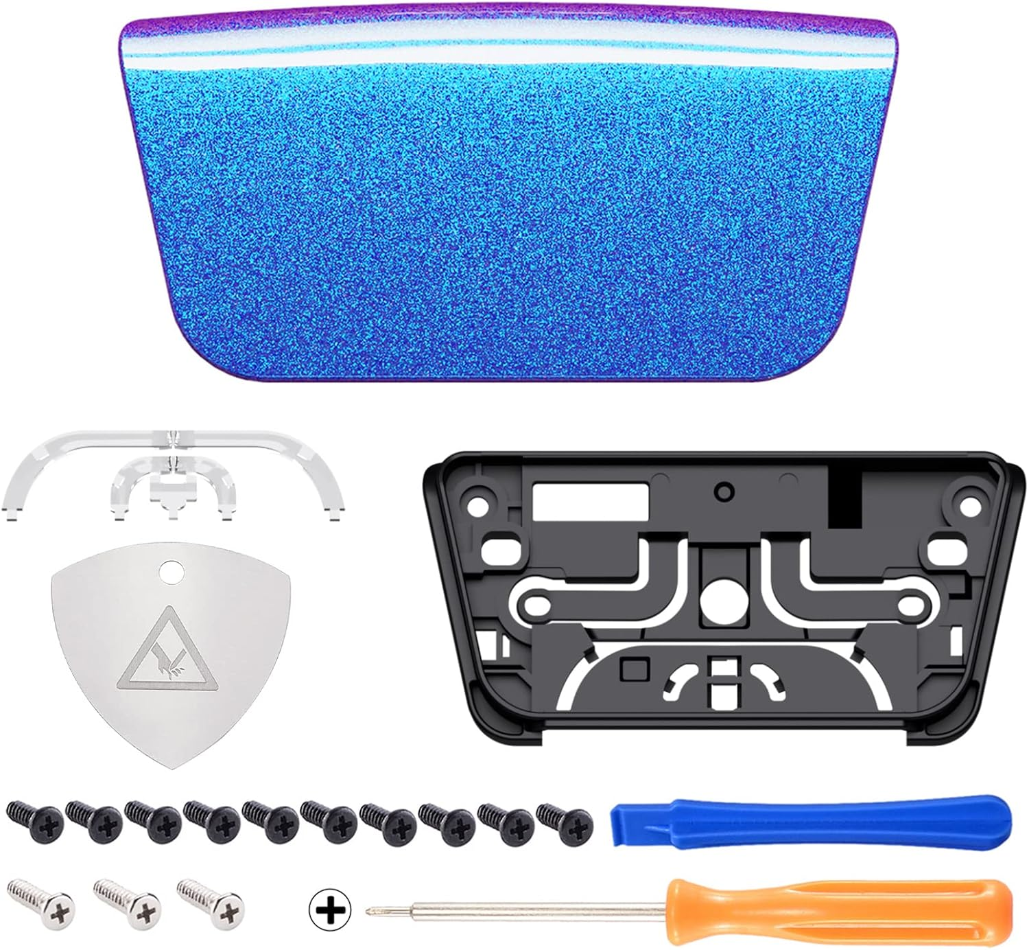 Extremerate Chameleon Purple Blue Replacement Touchpad Cover Compatible with Ps5 Controller BDM-010 020 030 040 050, Custom Part Touch Pad Compatible with Ps5 Controller - without Controller - Chrome Blue image number 3
