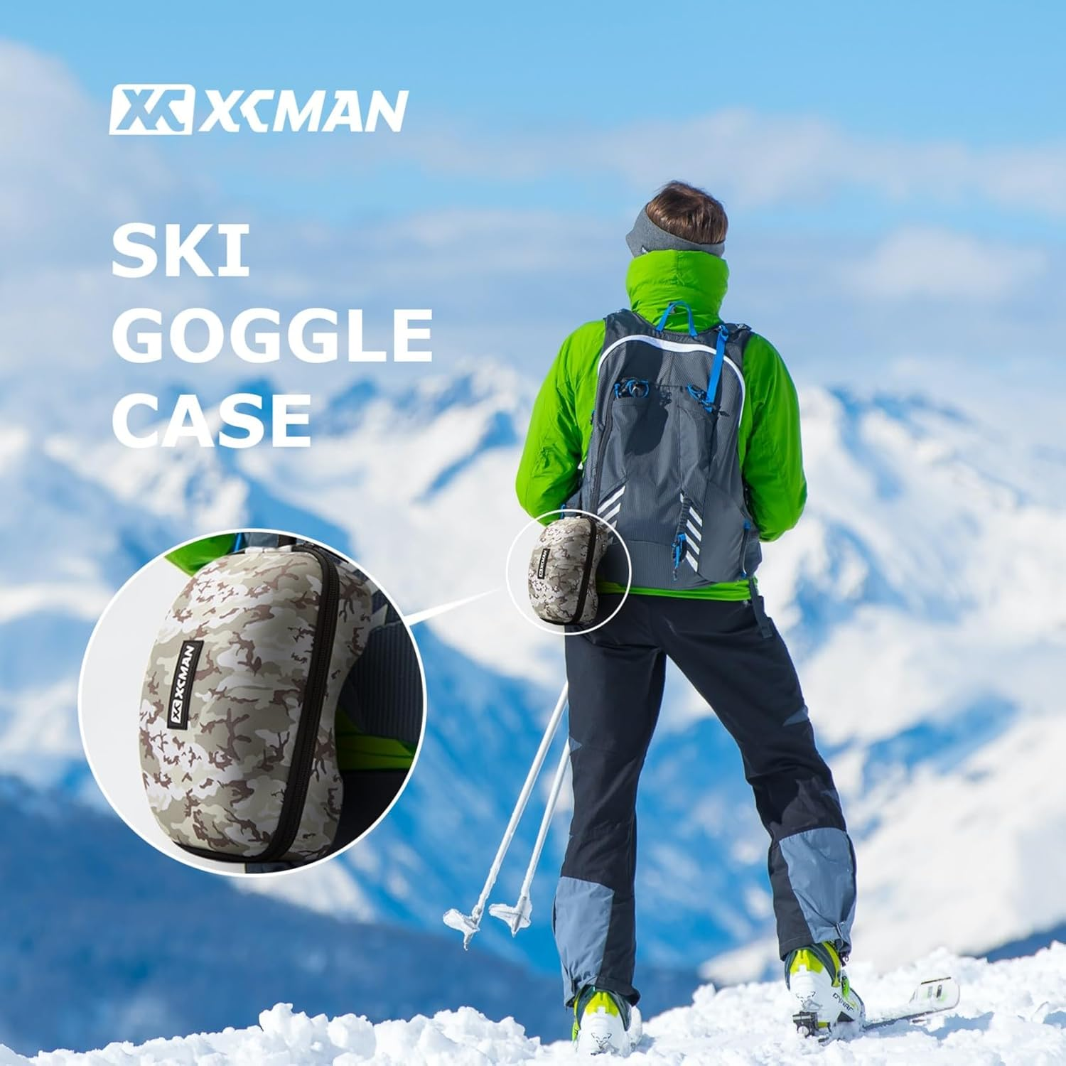 XCMAN Rigid EVA Ski Goggle Case Fit All Shapes and Size Ski Goggles image number 1