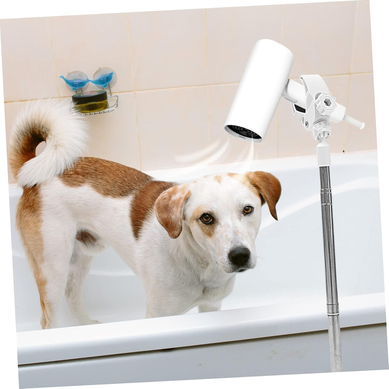 SAFIGLE Pet Hair Dryer Floor Stand 135Cm Adjustable White Blower Holder Hands-Free Grooming Support for Dogs and Cats image number 5