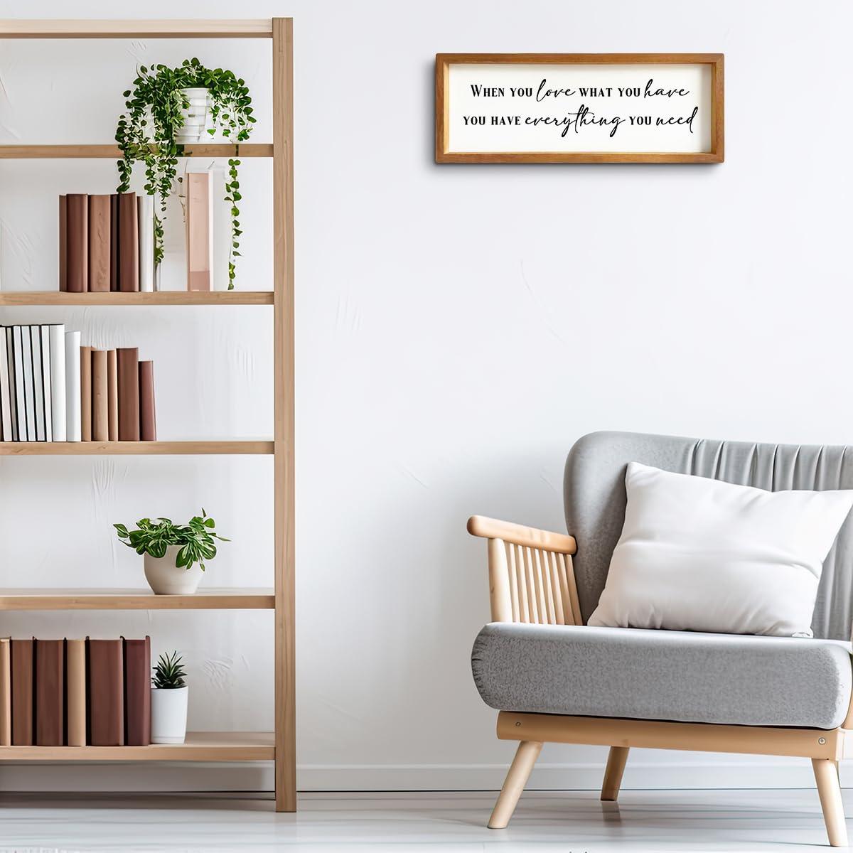 Inspirational Quotes Rustic Country Family Sign Decorative Wooden Framed Sign Positive Affirmations Housewarming Gifts Motivational Farmhouse Wall Decor Home Office Bedroom Study Room Decoration image number 4