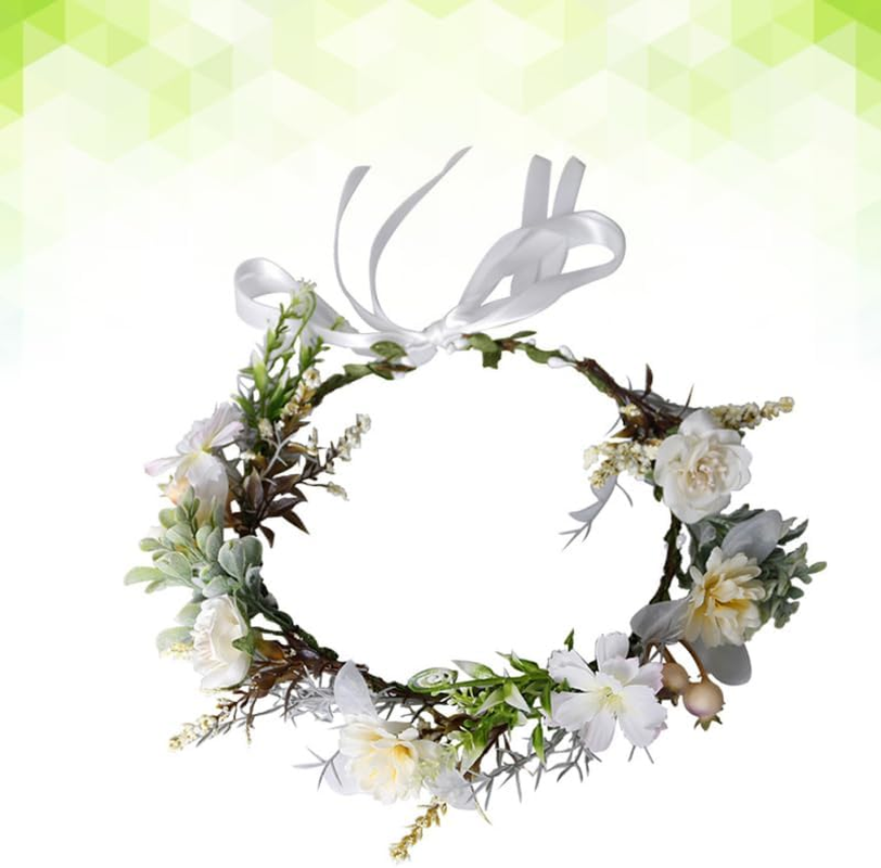 FOMIYES Simulated Flower Hair Accessories Lightweight Floral Headband for Brides Wedding Party Photo Shoots Cosplay Headwear for Girls image number 5