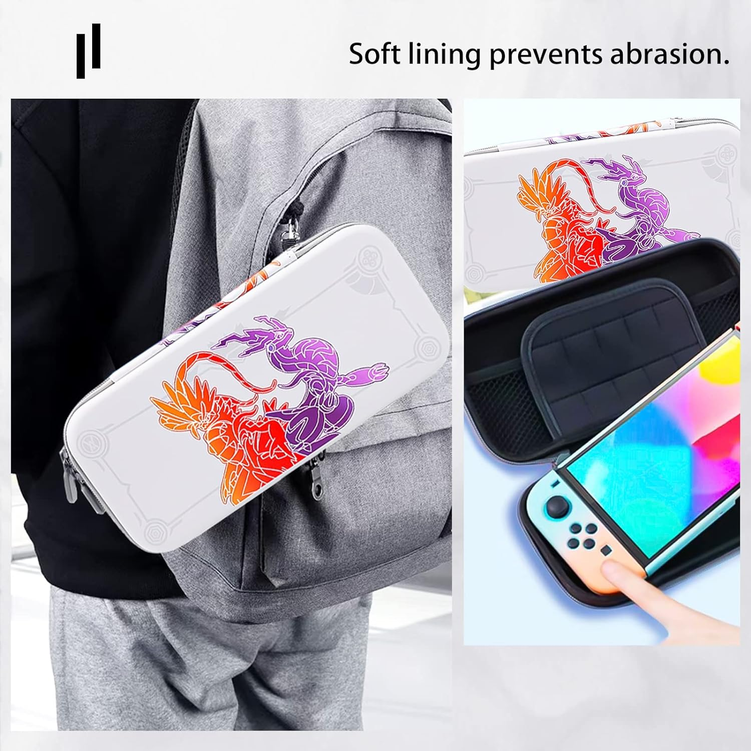 Case Compatible with Switch and Switch OLED Cute Hard Carry Case Protective Cover with Storage for 10 Games Console & Accessories image number 1