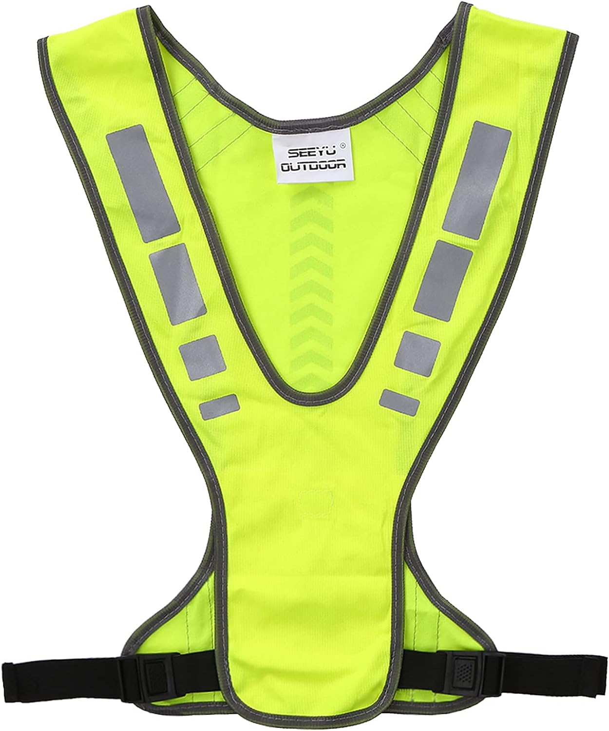 High Visibility Safety Vest Outdoor Sports Running Cycling Reflective Vest with Pocket image number 1