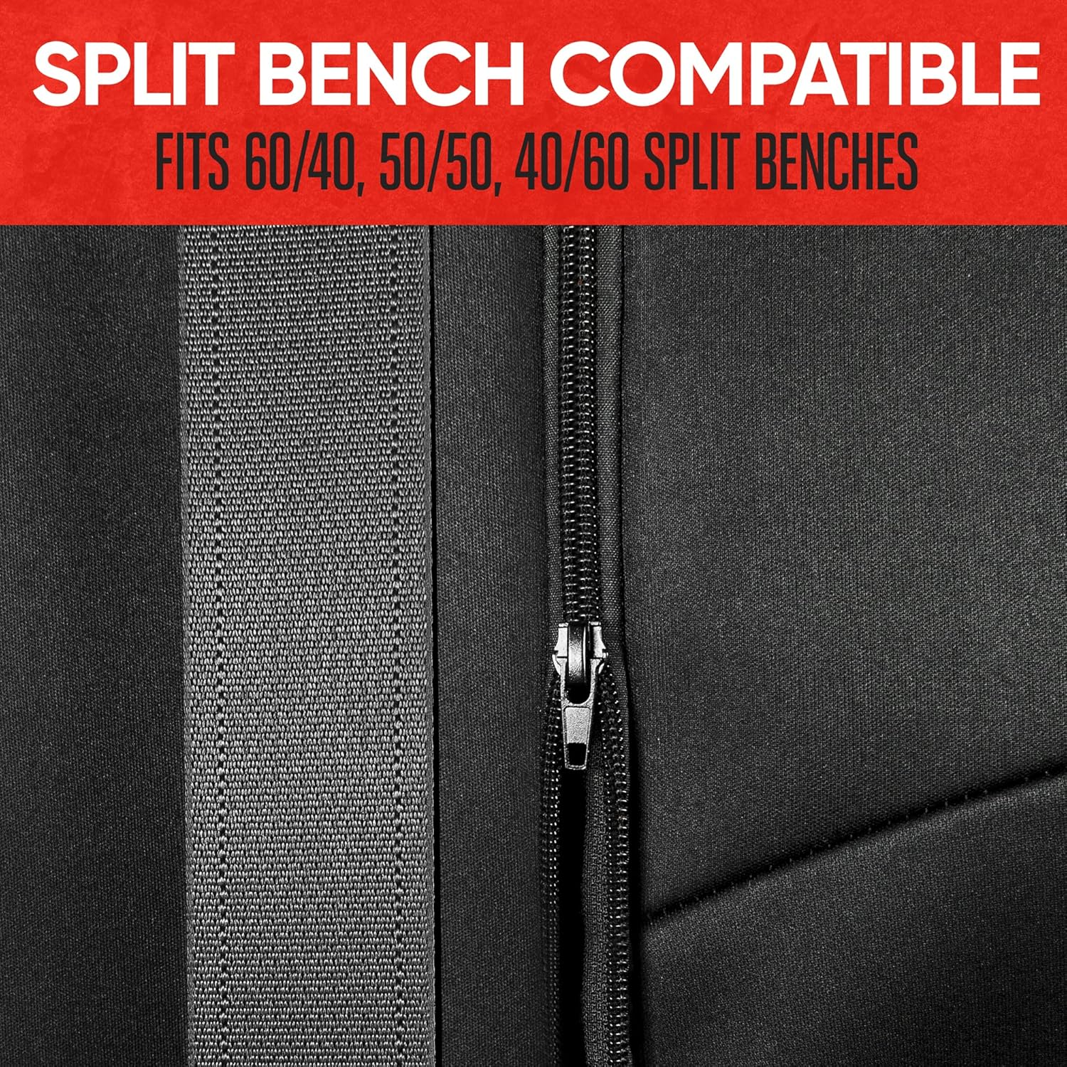 Motor Trend Spillguard Neoprene Rear Seat Protector - Waterproof Bench Cover for Cars with Gray Stitching, Padding for Kids & Dogs - Beige image number 2