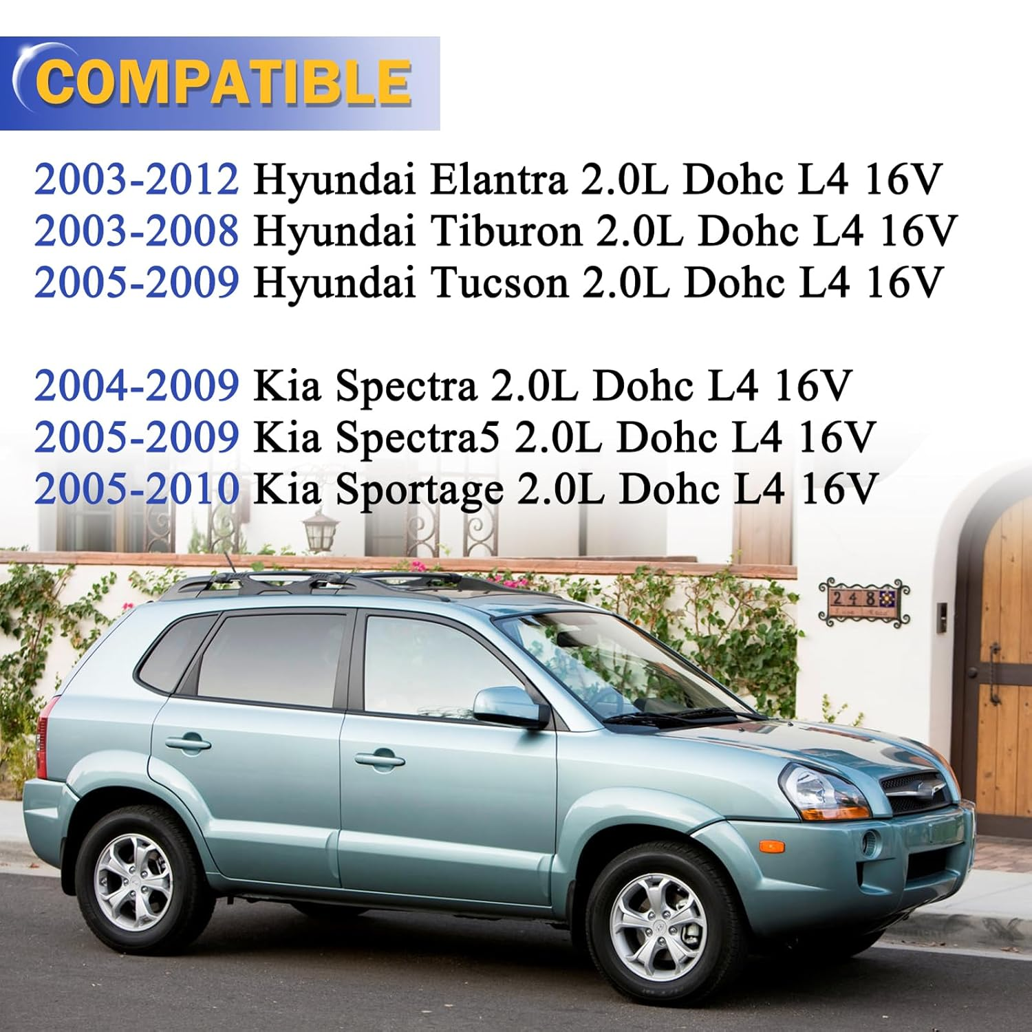 Valve Cover Gasket with Spark Plug Seals for Hyundai Elantra 03-12/Tiburon 03-08/For Tucson 05-09 for Kia Spectra 04-09/Spectra5 05-09/Sportage 05-10 2244123800 2244323001 image number 1