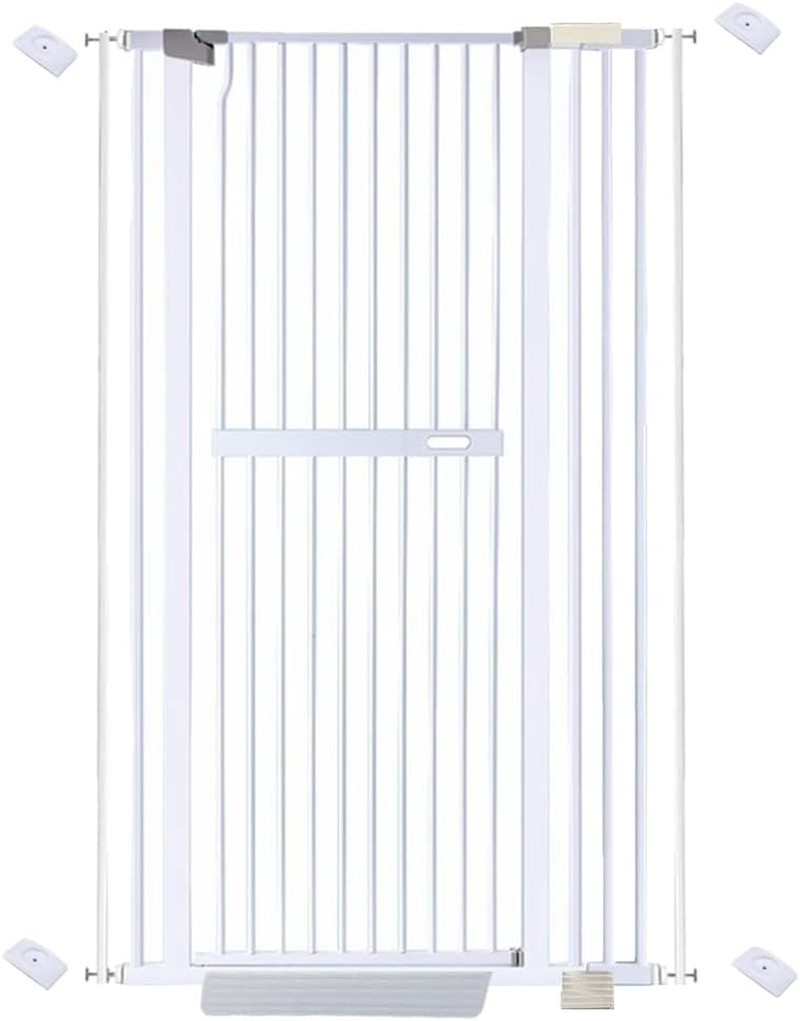 Riin Extra Tall 150Cm Pet Security Gate Metal Safety Guard Tension Pressure Mounted for Dog Cat Kitten Adjustable Width Range 86.5-92.5Cm Largest Gap between Bars 42Mm Model A1