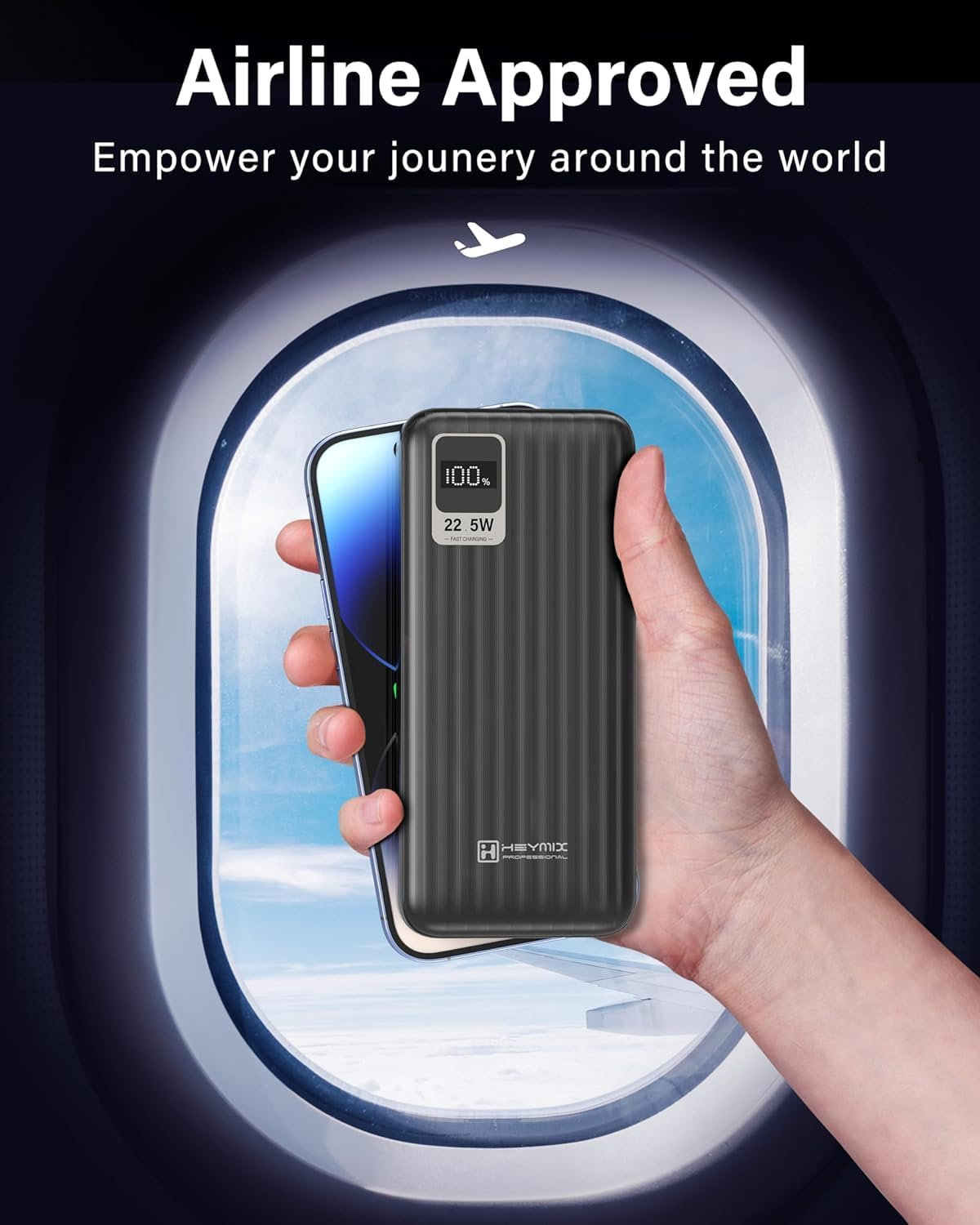 HEYMIX 20000Mah Power Bank, 22.5W Powerbank Portable Charger, USB-C Fast Charging Power Bank, 3-Port PD3.0/QC4.0 Battery Pack Compatible with Iphone 15/14/13, Samsung S23/S22/S21, Pixle, Ipad, Switch image number 2