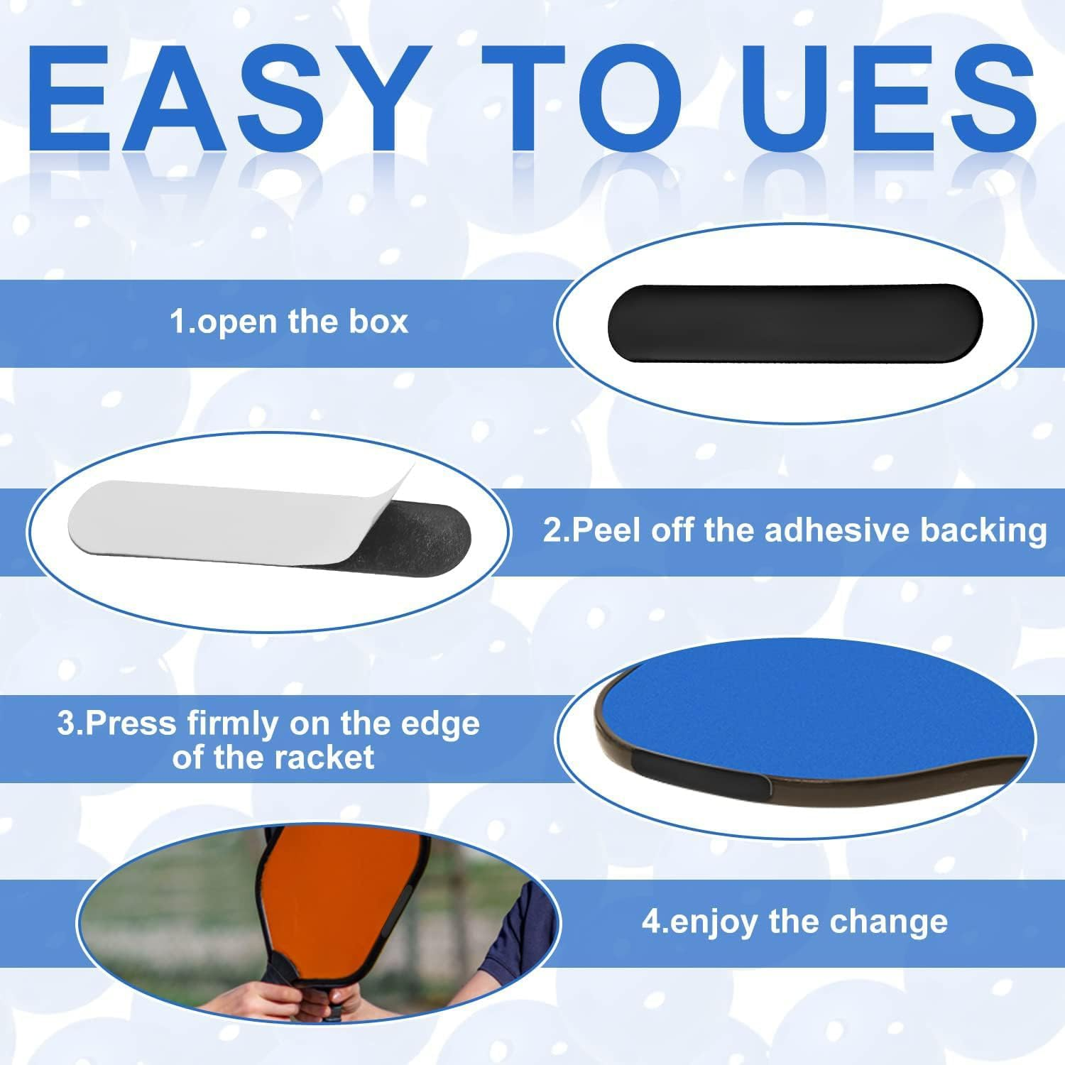 20 PCS Pickleball Lead Tape, Weighted 3G Pickleball Lead Tape, Adhesive Lead Tape Pickleball Accessory for Paddle Edge Guard, Paddle Edge Guard Increase Power and Swing Speed (Black) image number 1