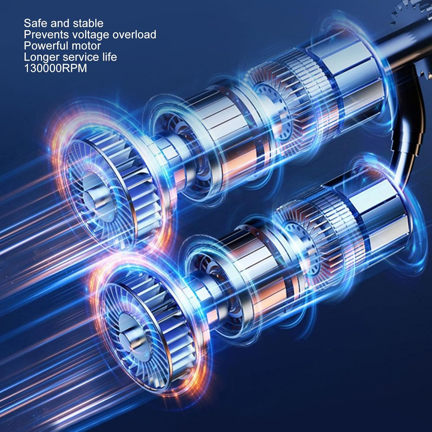 Jet Dry Mini Blower, 130000 RPM Turbo Jet Blower, Portable Car Dryer Air Blower Turbo Fan, Type C Fast Charging Electric Air Duster for Computer, Keyboard, Lens (Gray) image number 4