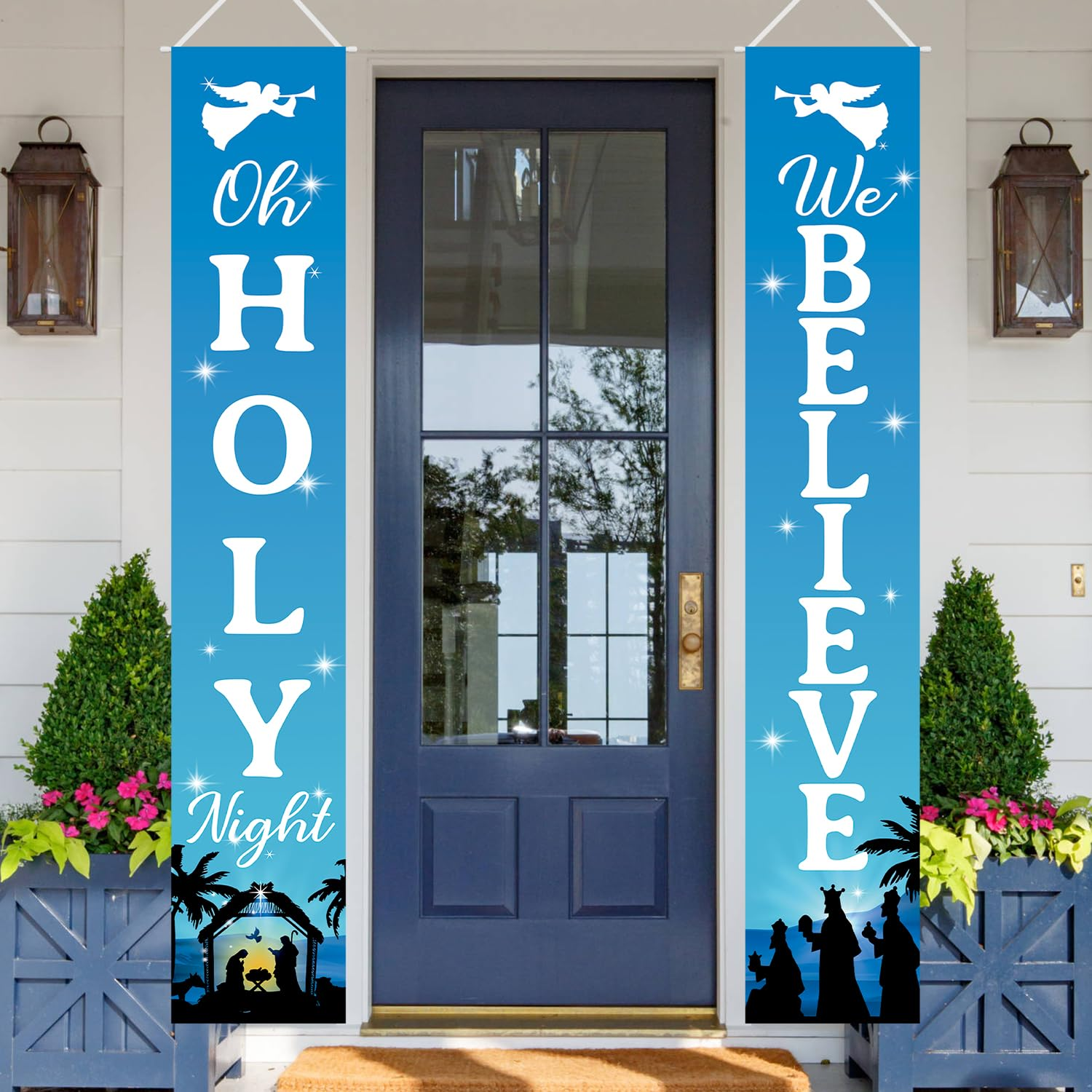 Christmas Decorations Holy Night We Believe Banner Jesus Religious Xmas Porch Door Sign Welcome Banner for Wall Home Party Decor Indoor Outdoor image number 6