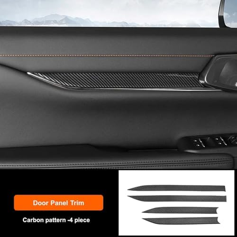 Car Interior Door Panel Trim Cover Car Door Armrest Strip Panel Protective Cover Car Accessories Compatible with Ford Ranger 2022 2023 2024 Carbon Fiber Interior Trim Cover ABS