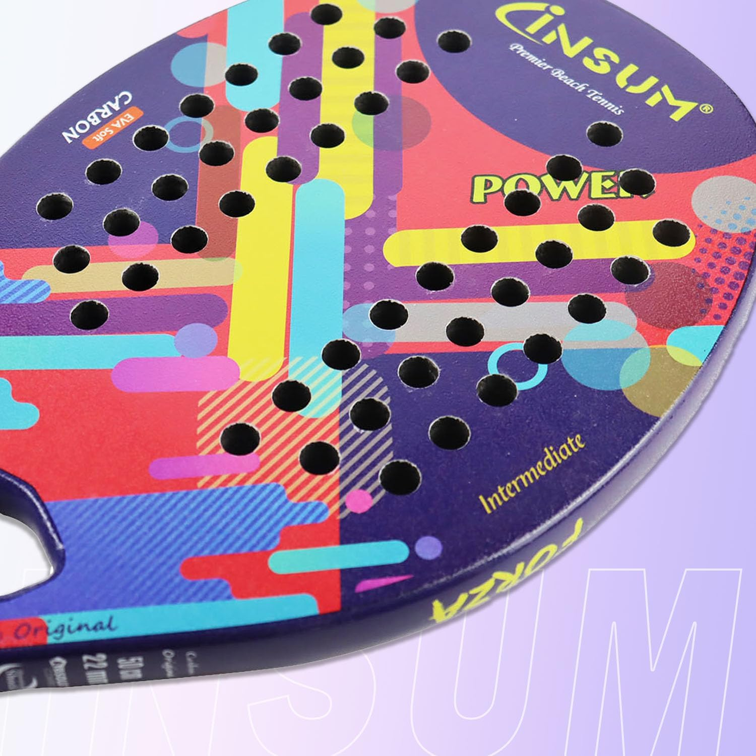 Beach Tennis Racket - Carbon Fiber Beach Tennis Paddle with Sand Grit Surface - Soft EVA Racquet - Lightweight Beach Tennis Equipment image number 1