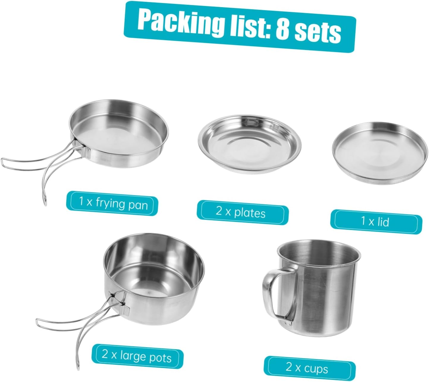 Camping Cookware Portable Outdoor Picnic Pot and Pan Stainless Steel Cookware Easy to Clean image number 1