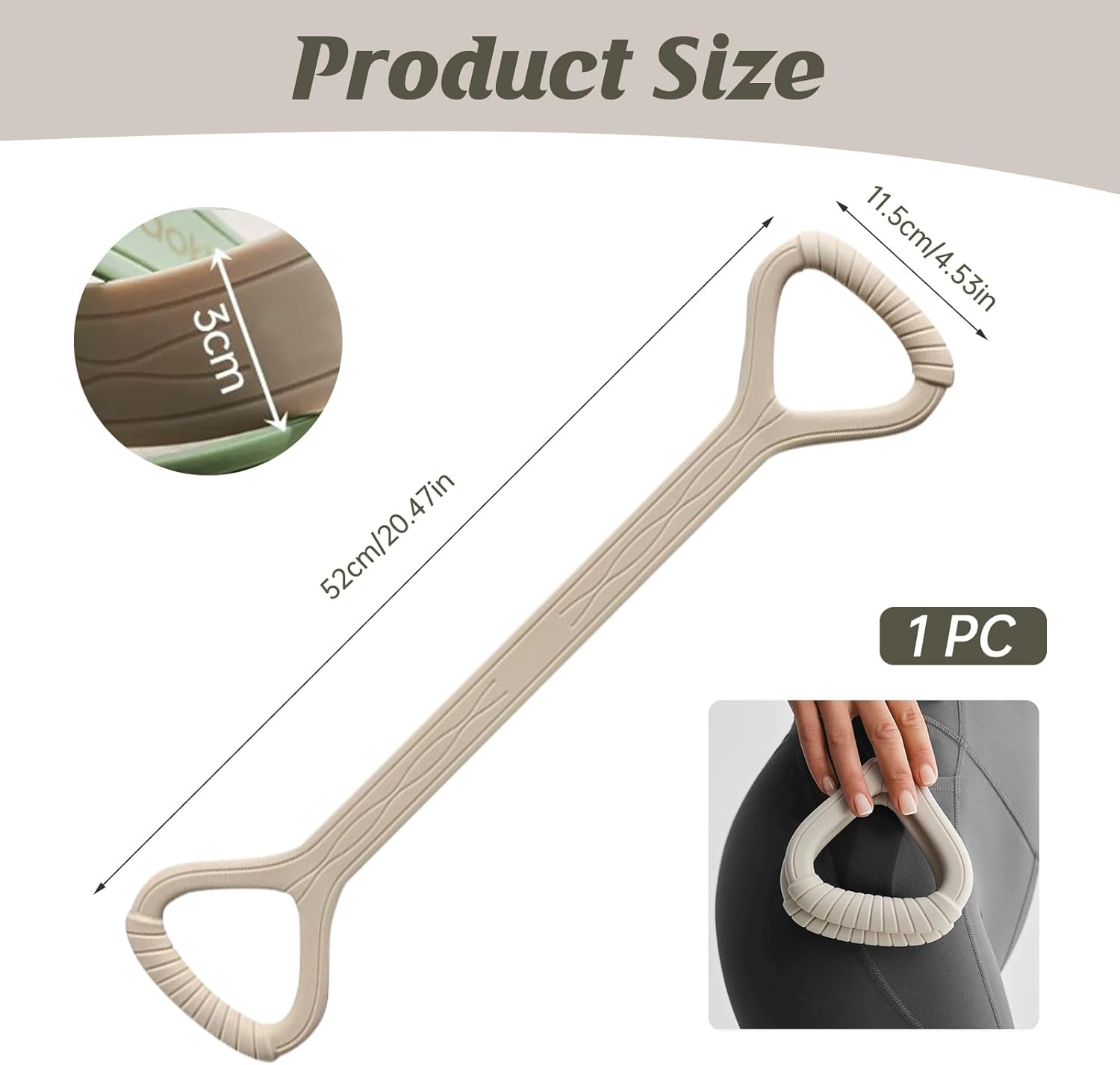 Figure 8 Resistance Bands with Handles, Premium Silicone Exercise Band for Arm & Back Workout Shoulder Stretching, Home Gym Fitness Training for Women image number 5