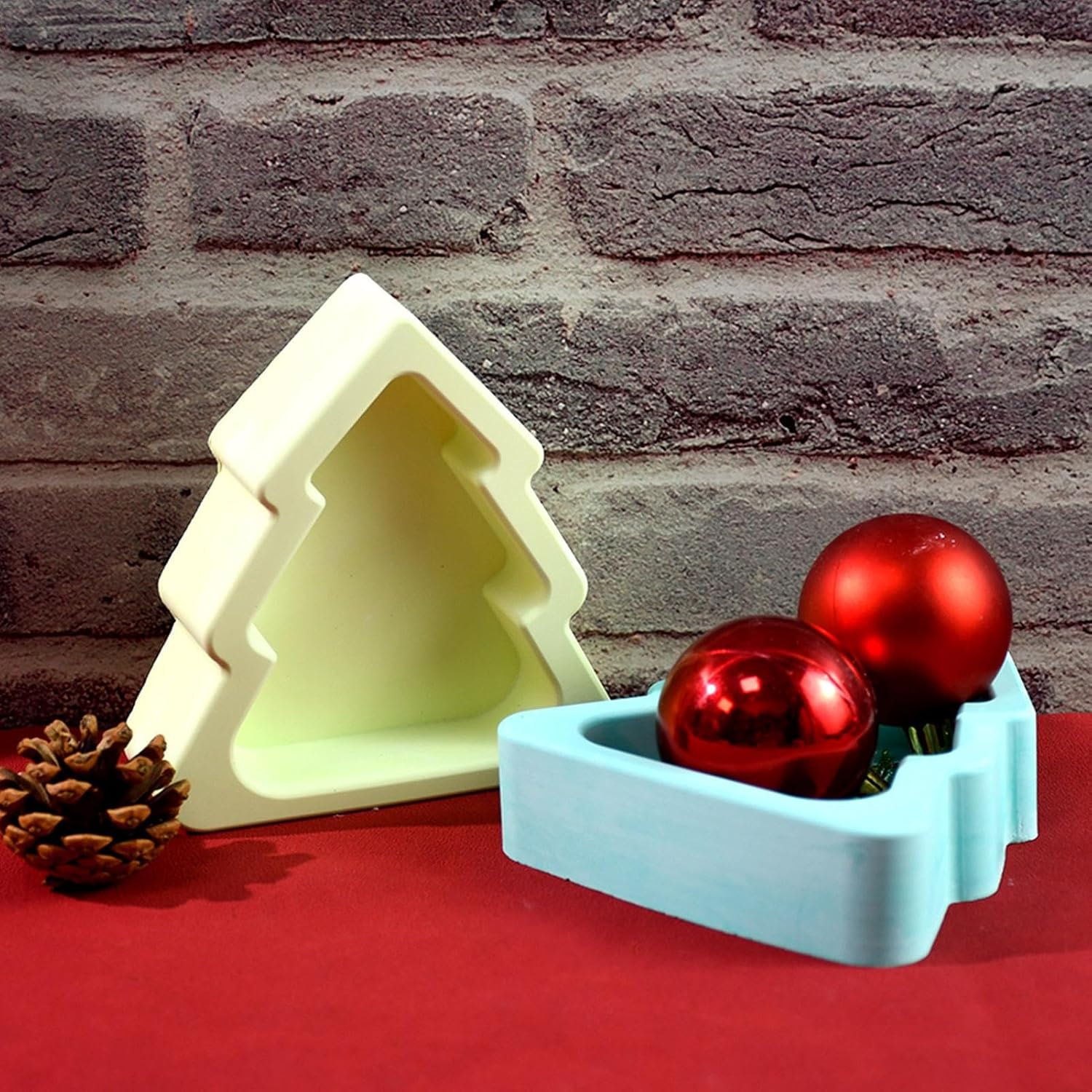 Christmas Tree Mold - Storage Box Christmas Tree Candle Molds,Reusable Christmas Tree Mold, Christmas Baking Silicone Molds for Cookie, Chocolate image number 6