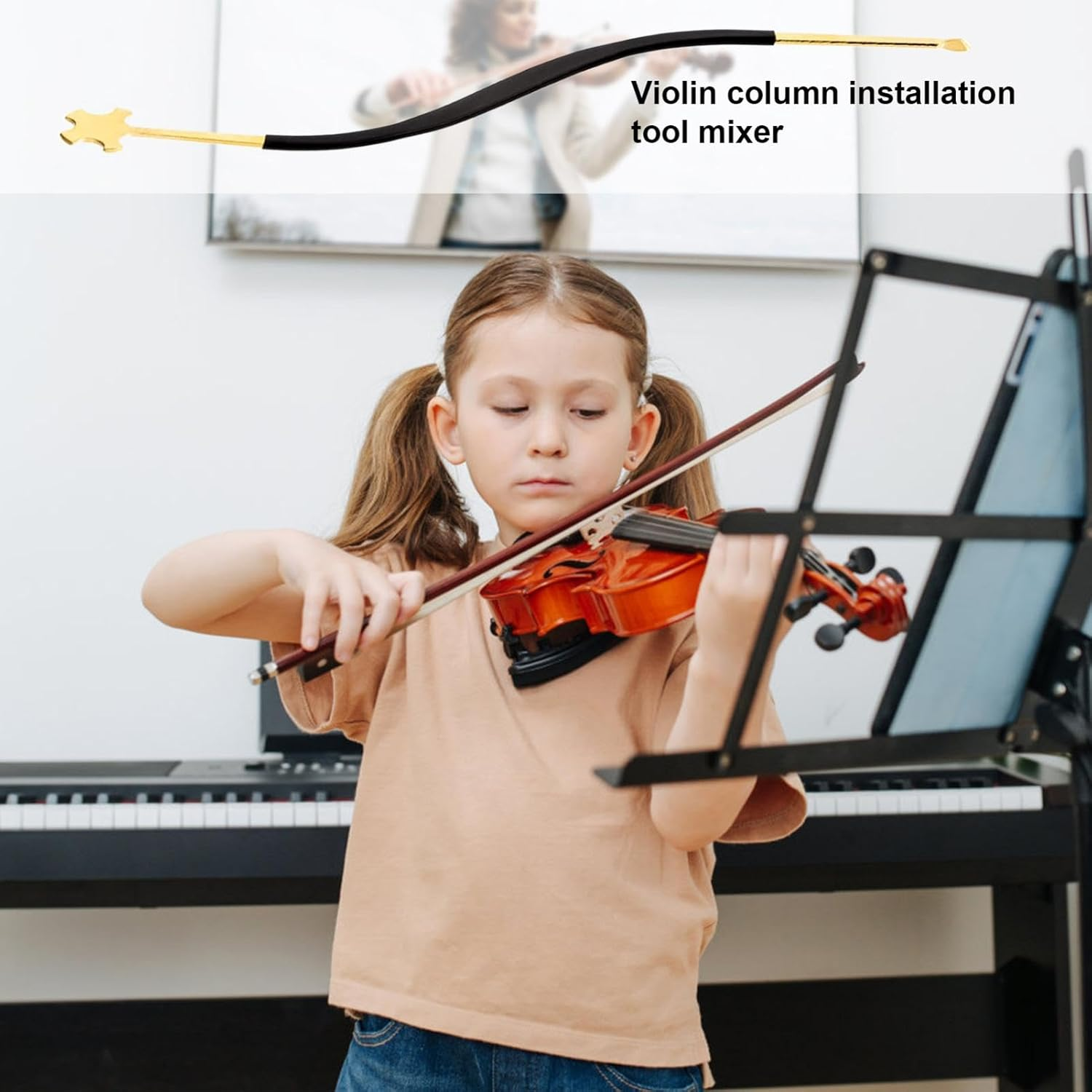 Violin Sound Post Tool | Installation Tool Sound Hook Professional,Easy Installation Luthier Violin Tool Tuner Installation Tool for Sound Post Violin Post Mounting Tool - Gold image number 2