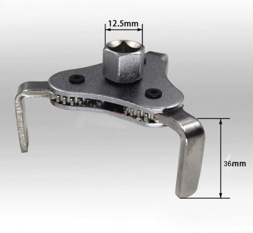 AIMALL 3-Leg Adjustable Oil Filter Removal Wrench Tool, 65&ndash;110Mm Range, Universal Auto Engine Filter Remover with Non-Slip Steel Jaws, Fits 1/2" & 3/8" Drive Ratchet Tools, Heavy-Duty Chrome Finish image number 6