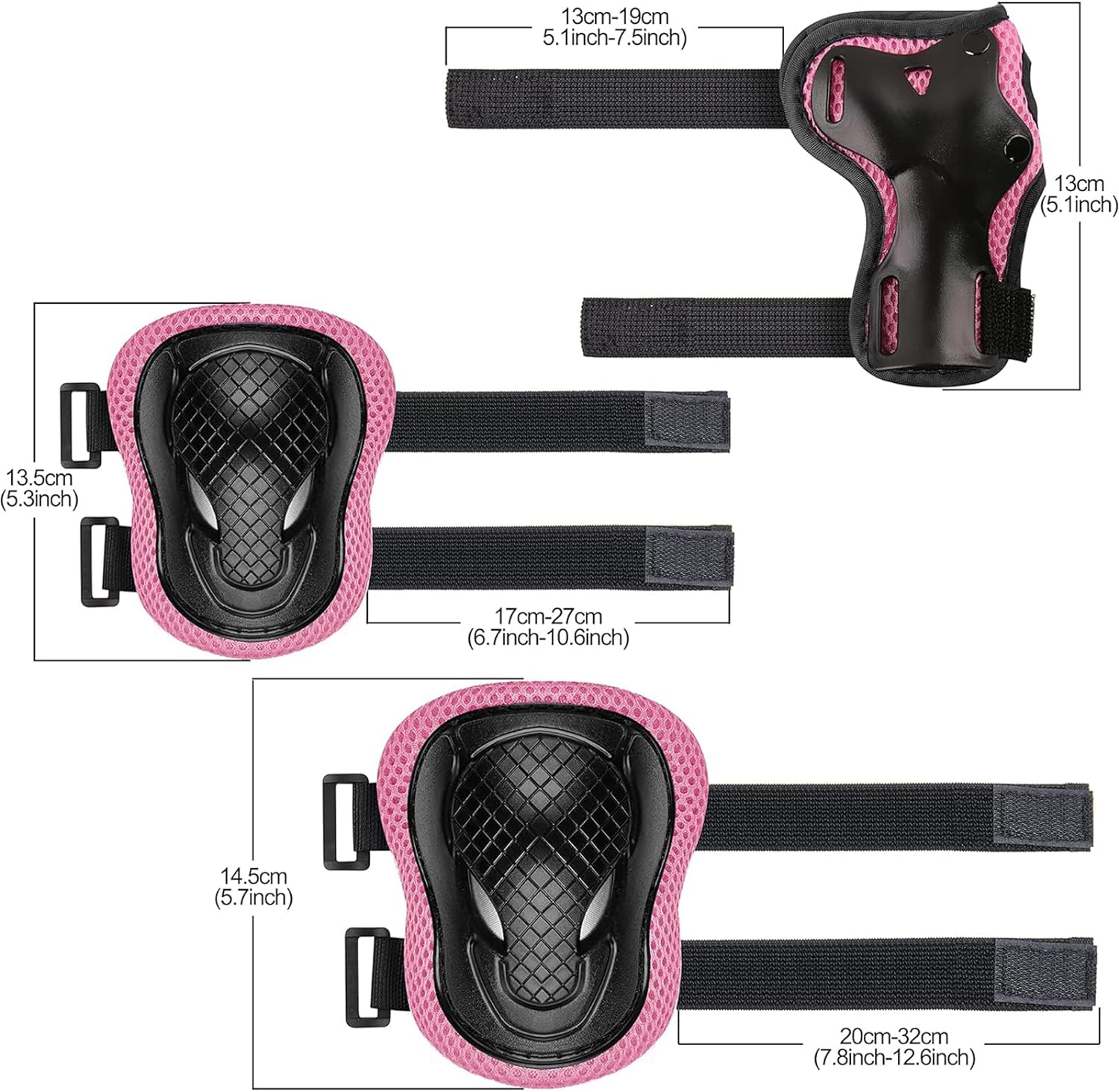 Knee Pads for Kids,Knee Pads for Kids Adjustable Protective Gear Set,Skating Protection Equipment Set for Skateboarding Skates,Suitable for Skateboards, Bicycles, and Rollers image number 1