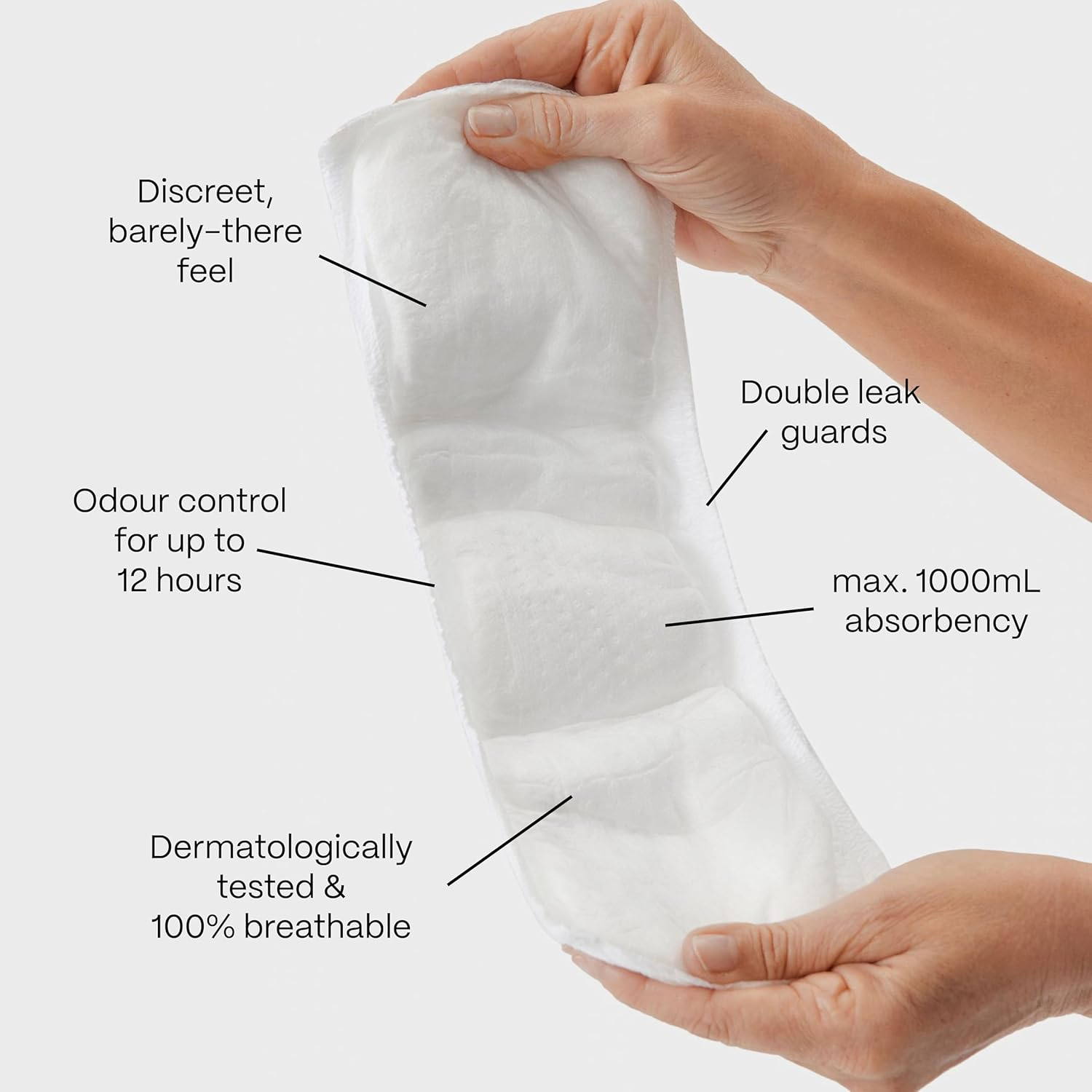 Invizi Pads Maxi plus Disposable Incontinence Pads &ndash; High-Absorbency Protection for Women with Heavy Bladder Leaks & Overnight Use, Thin Design for Day & Night Comfort - Slim - 30 Pack image number 1