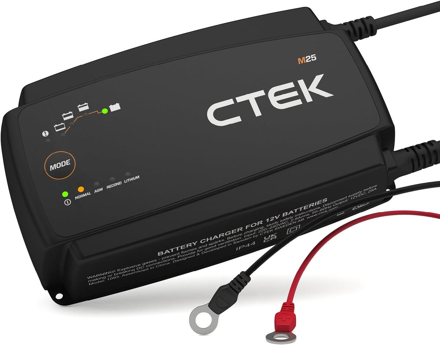 CTEK M25, Battery Charger and Power Supply 25A 12V for Larger Marine Batteries, Battery Tender and Maintainer, 12V Lithium Ion Battery Charger for Boats, with Reconditioning and AGM Modes image number 1