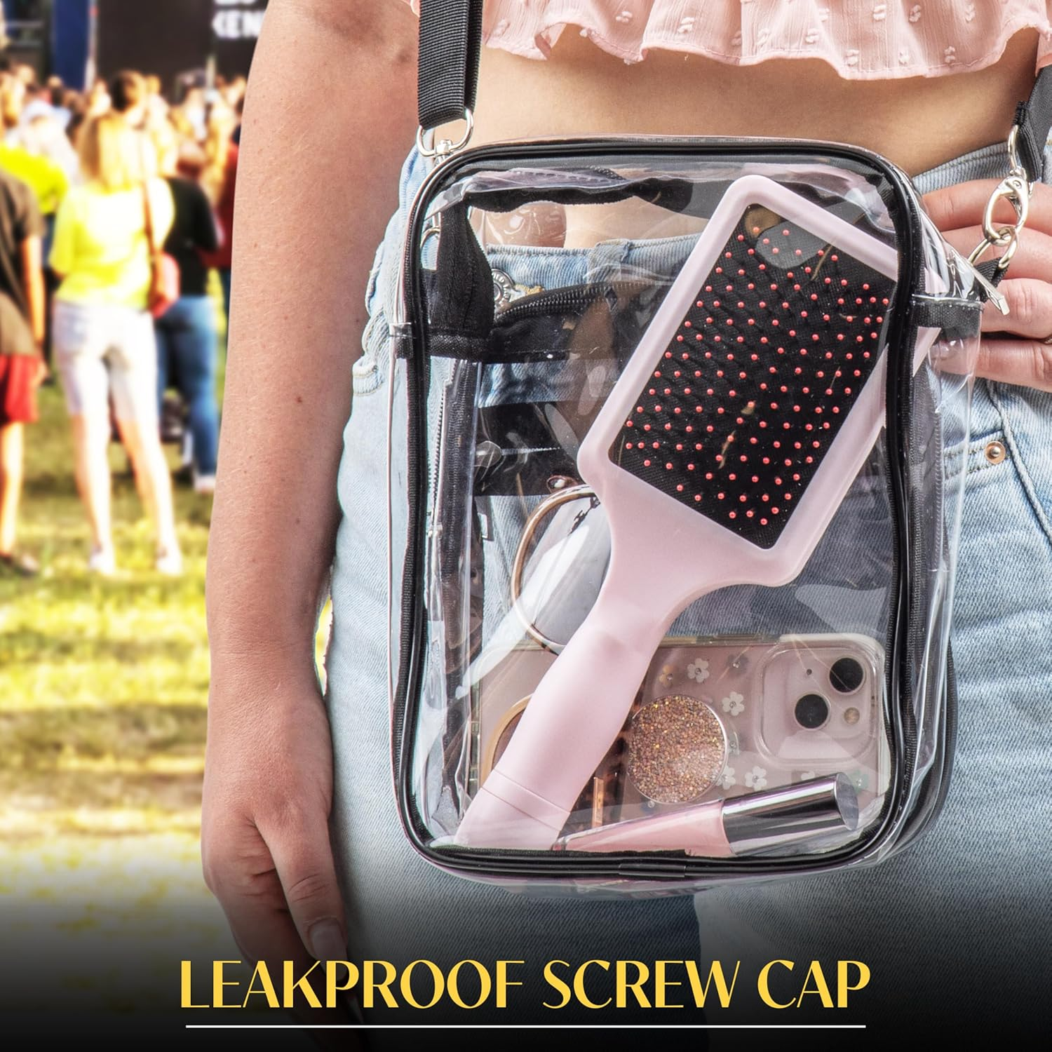 Gopong Hair Brush Flask 2 Pack (16 Oz Total) - Party Brush Hidden Alcohol Travel Flasks for Women and Men &ndash; Secret Liquor Containers for Concerts, Cruises, and Sports Events - Pink and Green image number 2