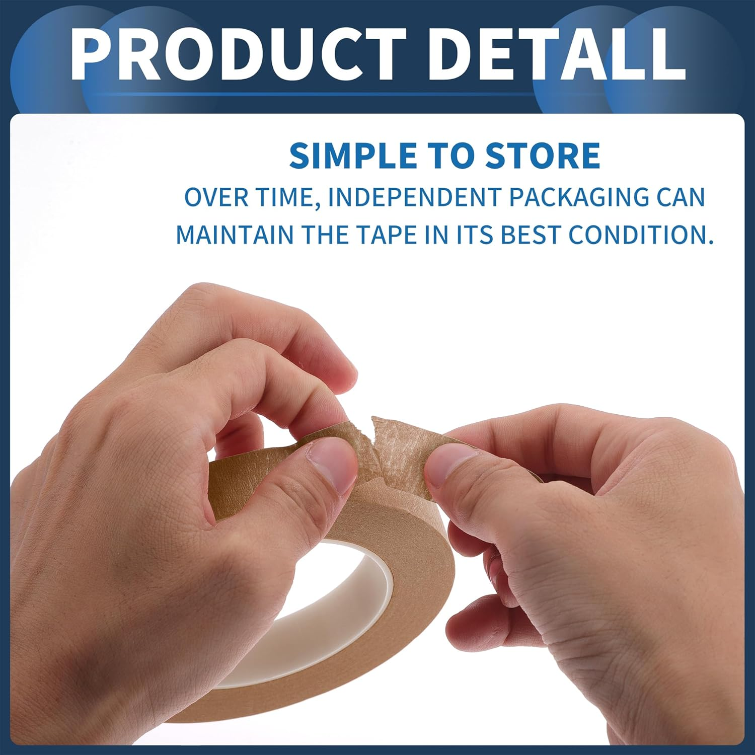 X AUTOHAUX Masking Tape, 0.8 Inches X 32.8 Yards DIY Car Auto Paint Painters Tape Brown, 1 Pc image number 5