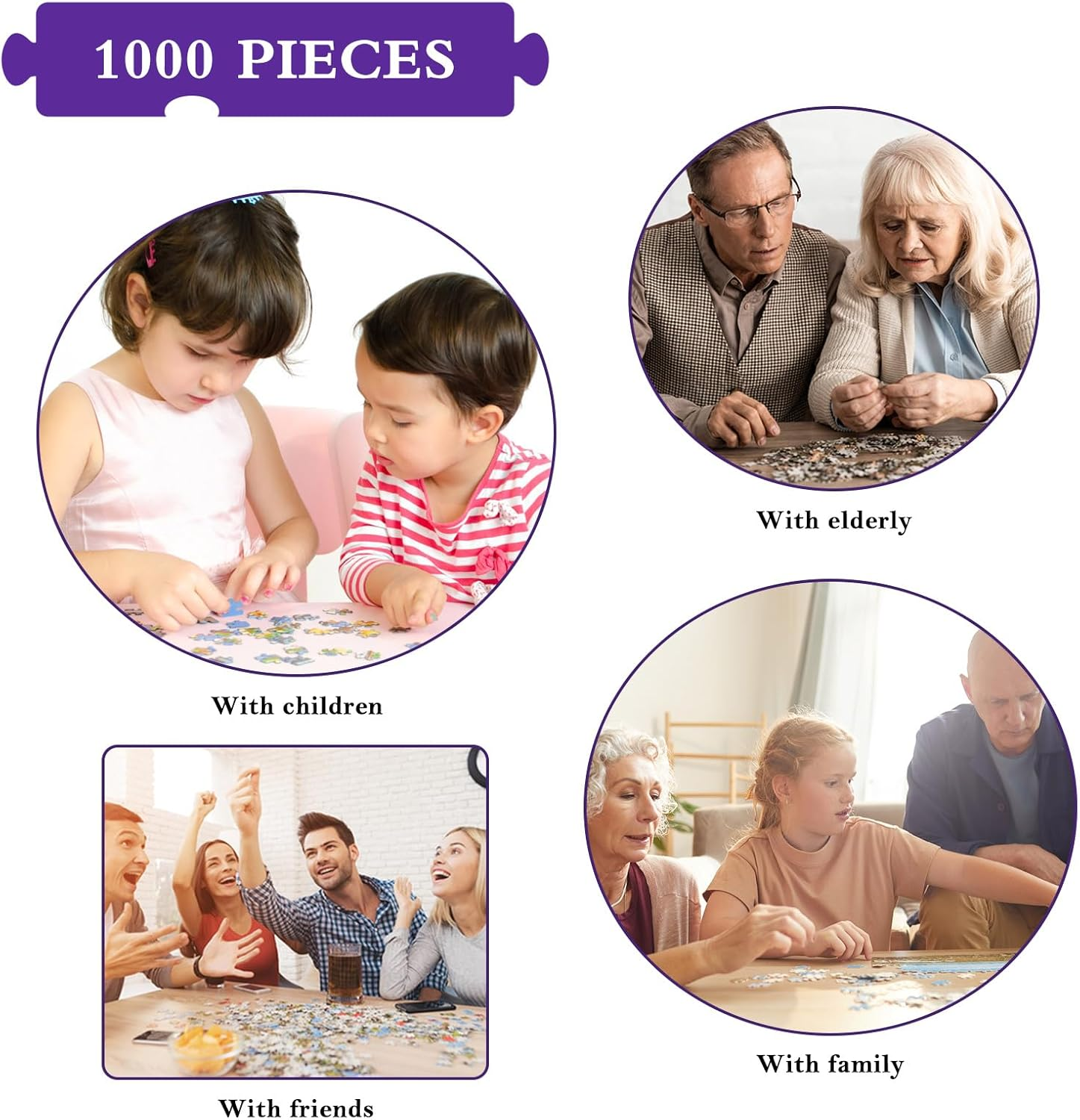 Jigsaw Puzzles for Adults 1000 Pieces, Interlock Perfectly Letter on Back No Dust, Home Decor Birthday Gift Toy for Men Women Elders Seniors, 1:1 Poster - Owl Family image number 2