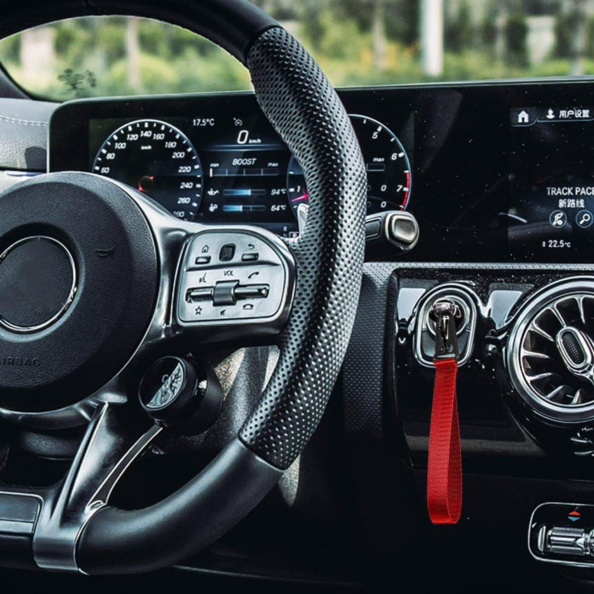 Dsycar Red Car Motorcycle Keychain Tag with 3 Key Rings - Unique Wristlet Strap Key Chain Holder for Men Women - Fu*K image number 7