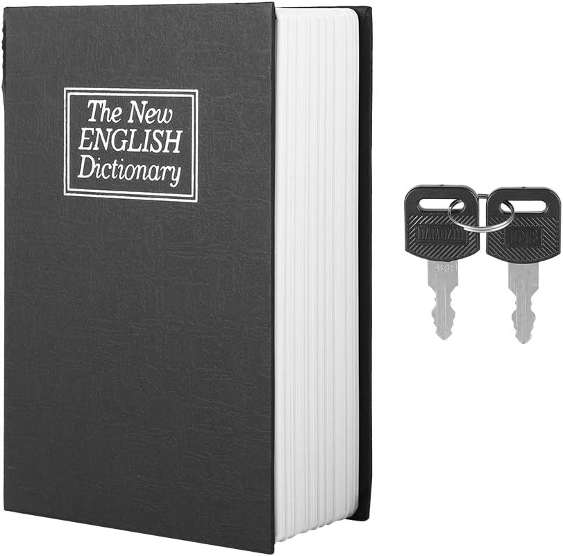 Book Safe Box with 2 Keys, Black English Dictionary Safe Box Money Jewelry Collection Storage Case, Book Safe Lock Box image number 2