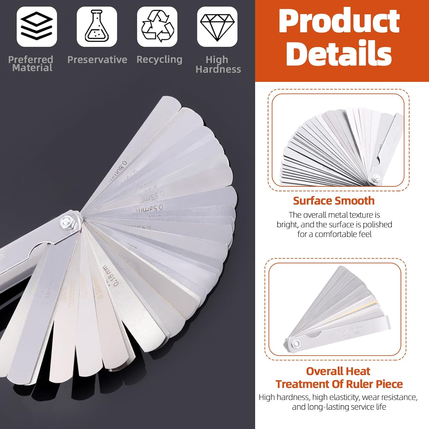 Tanstic 5Pcs Motorcycle Engine Valve Adjustment Tool Set, 8Mm 9Mm 10Mm Valve Screw Spanner, Engine Valve Screw Repair Wrench, Valve Adjusting Square Hexagonal Spanner with Feeler Gauge image number 1