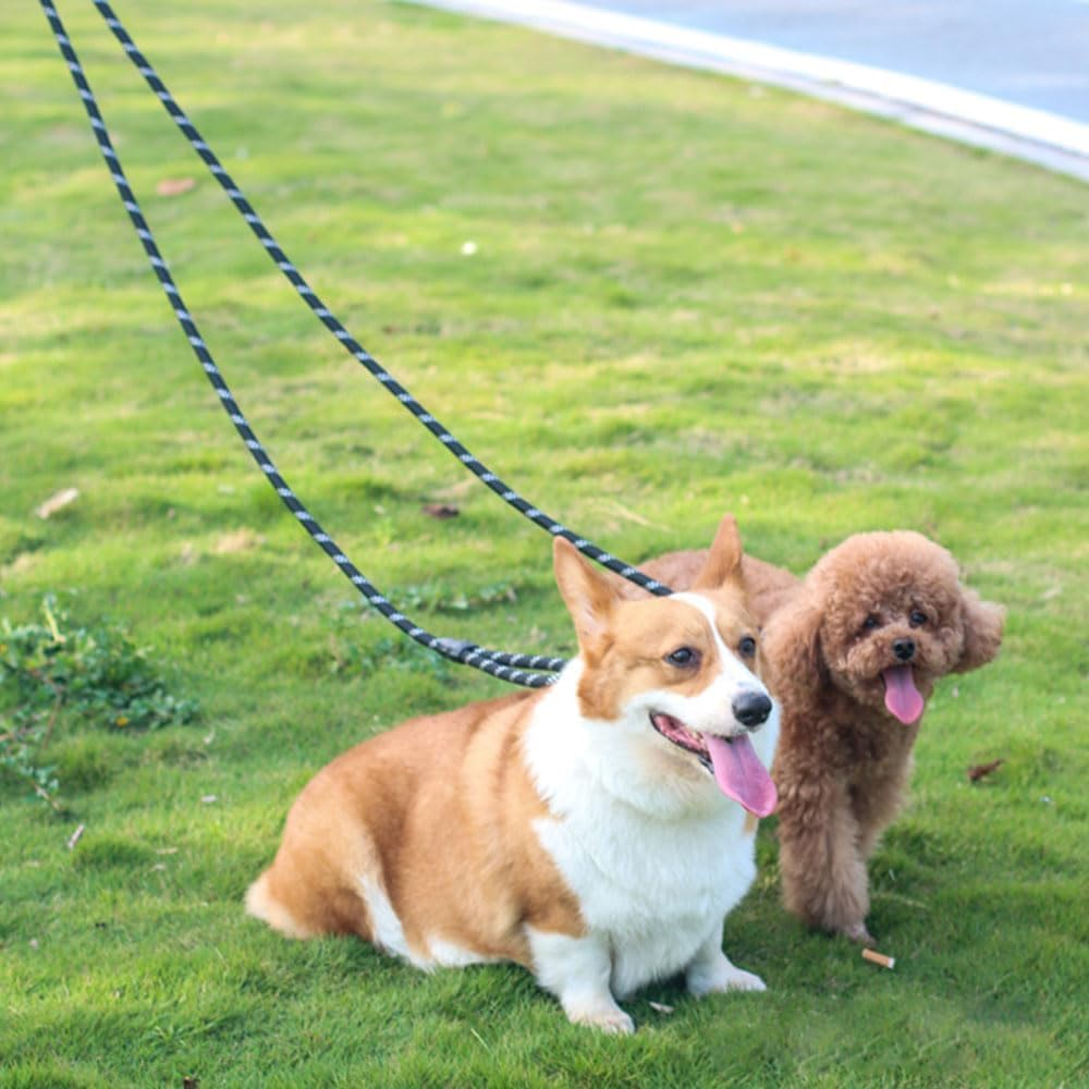 Hands Free Dog Leash, Rope Crossbody Dog Leash Reflective for Large Medium & Small Dogs Walking, Jogging and Running (2.4M, Black) image number 2