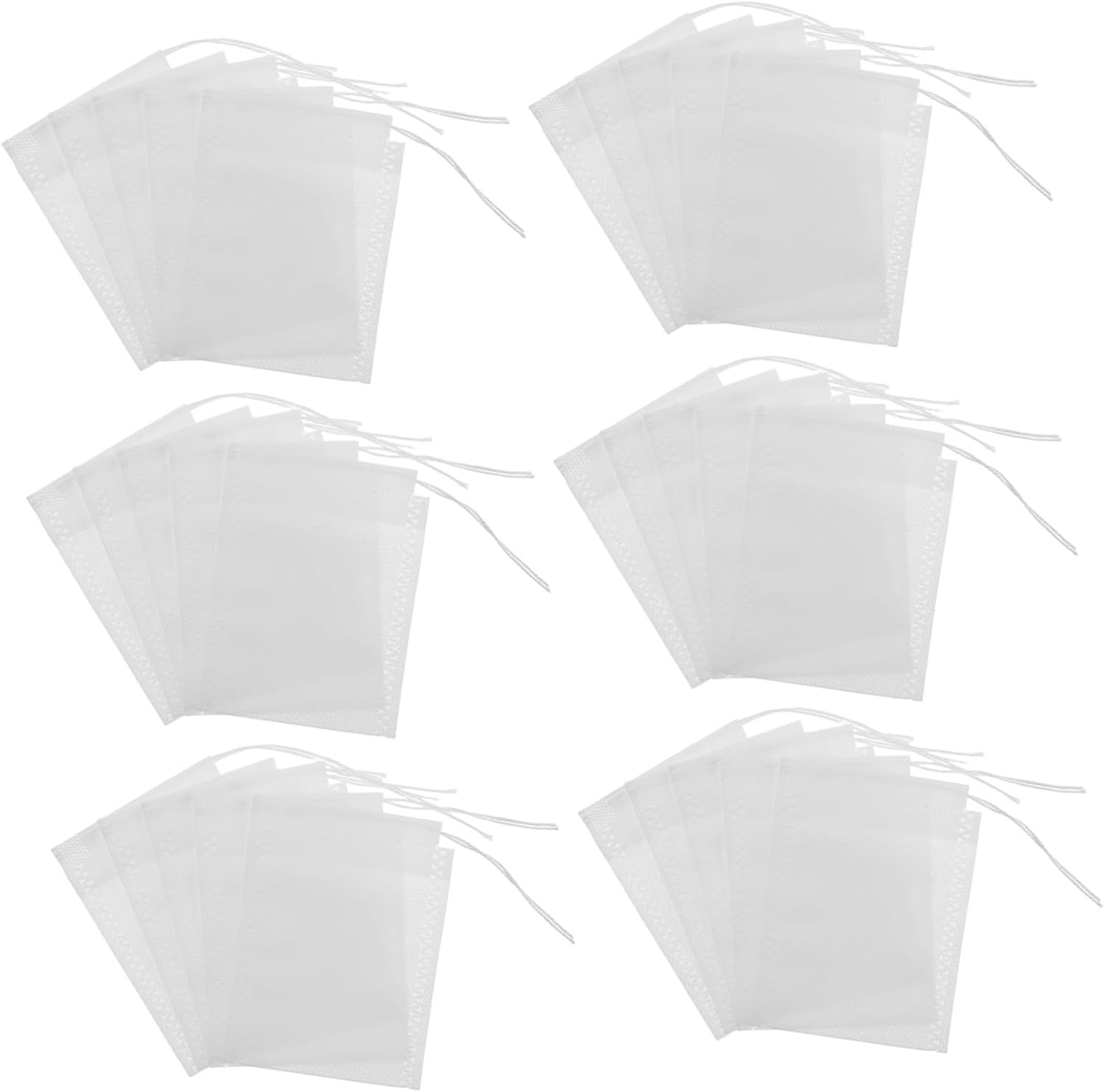 100Pcs Empty Loose Tea Bags Reusable Drawstring Tea Filters for DIY Leaves Sachets Kitchen Spice Storage image number 6