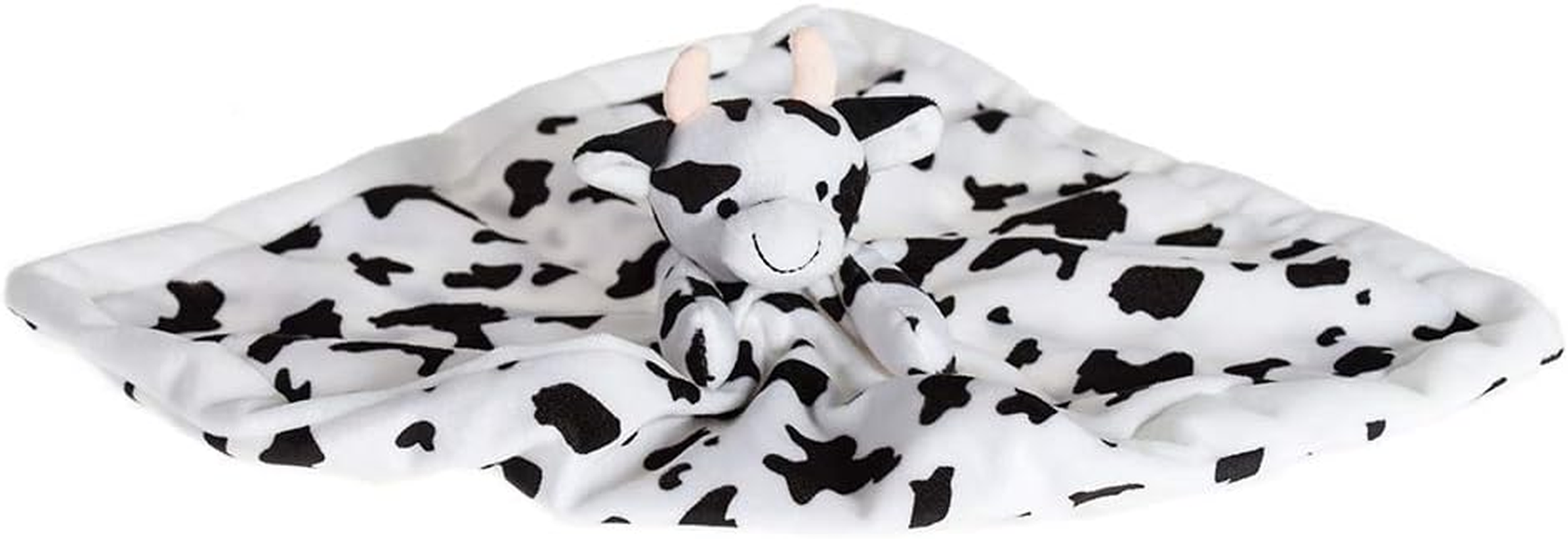 Apricot Lamb Stuffed Animals Cow Security Blanket Infant Nursery Character Blanket Luxury Snuggler Plush Baby Lovey(Cow, 13 Inches) image number 1
