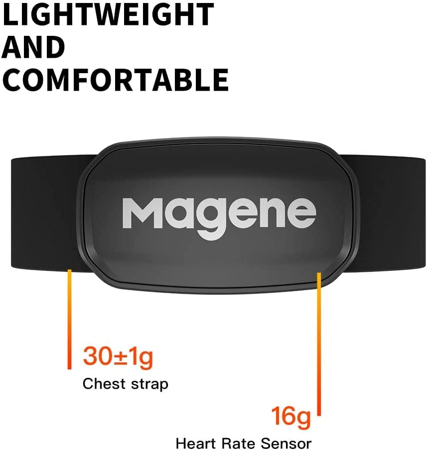Magene H303 Heart Rate Monitor, Heart Rate Sensor Chest Strap, Protocol Ant+/Bluetooth, Compatible with Ios/Android Apps image number 1