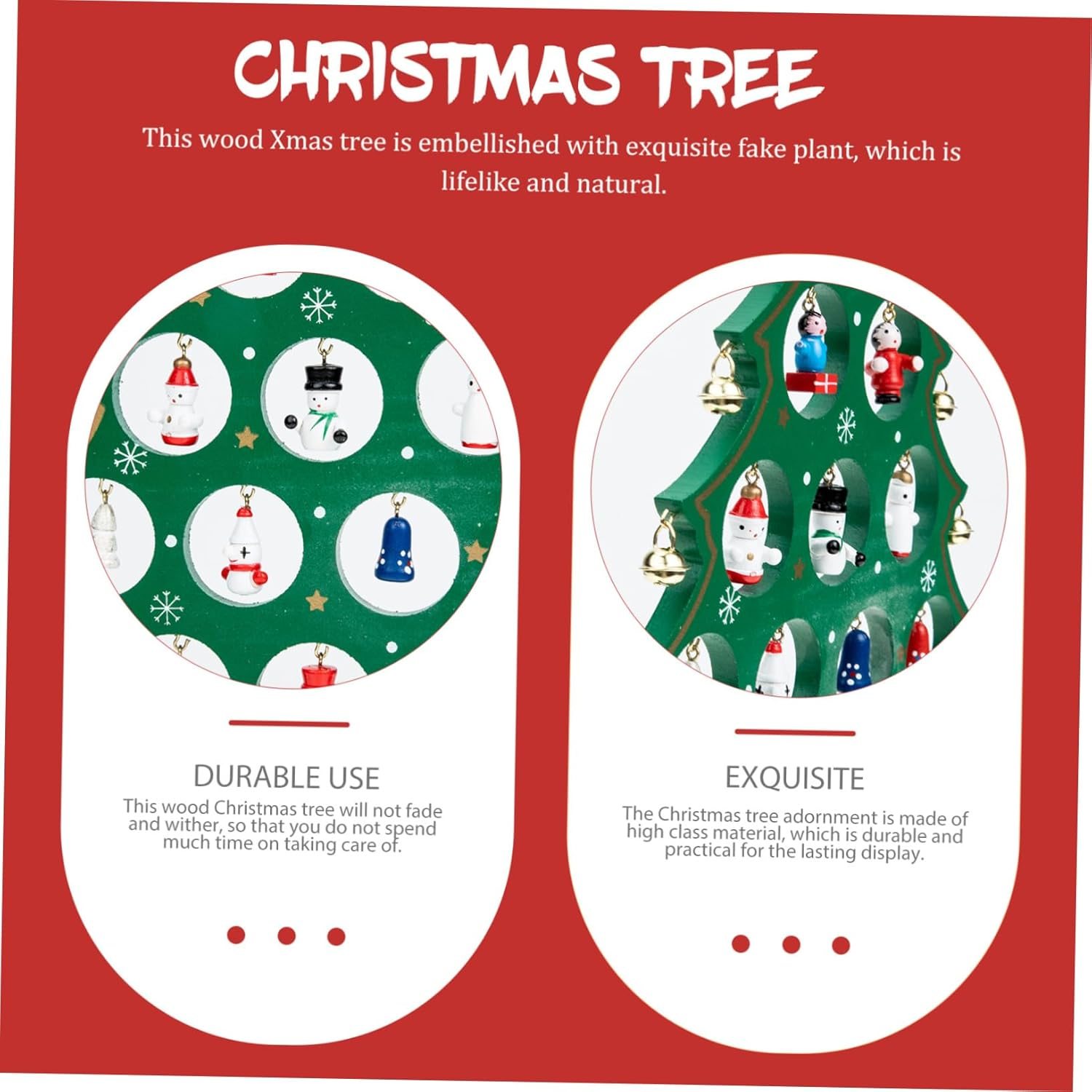 Mini Christmas Tree Wood Desktop DIY Festival Adornment Small Xmas Tree Tabletop Decor Xmas Adornment image number 4