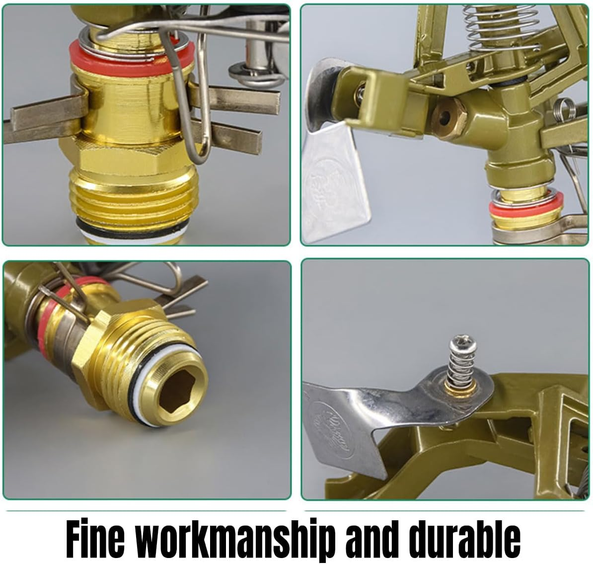 AIMALL Alloy Garden Sprinkler Head &ndash; 360-Degree Automatic Rotating Nozzle, Adjustable Angle, 4-Point Control, Durable Brass & Stainless Steel image number 1