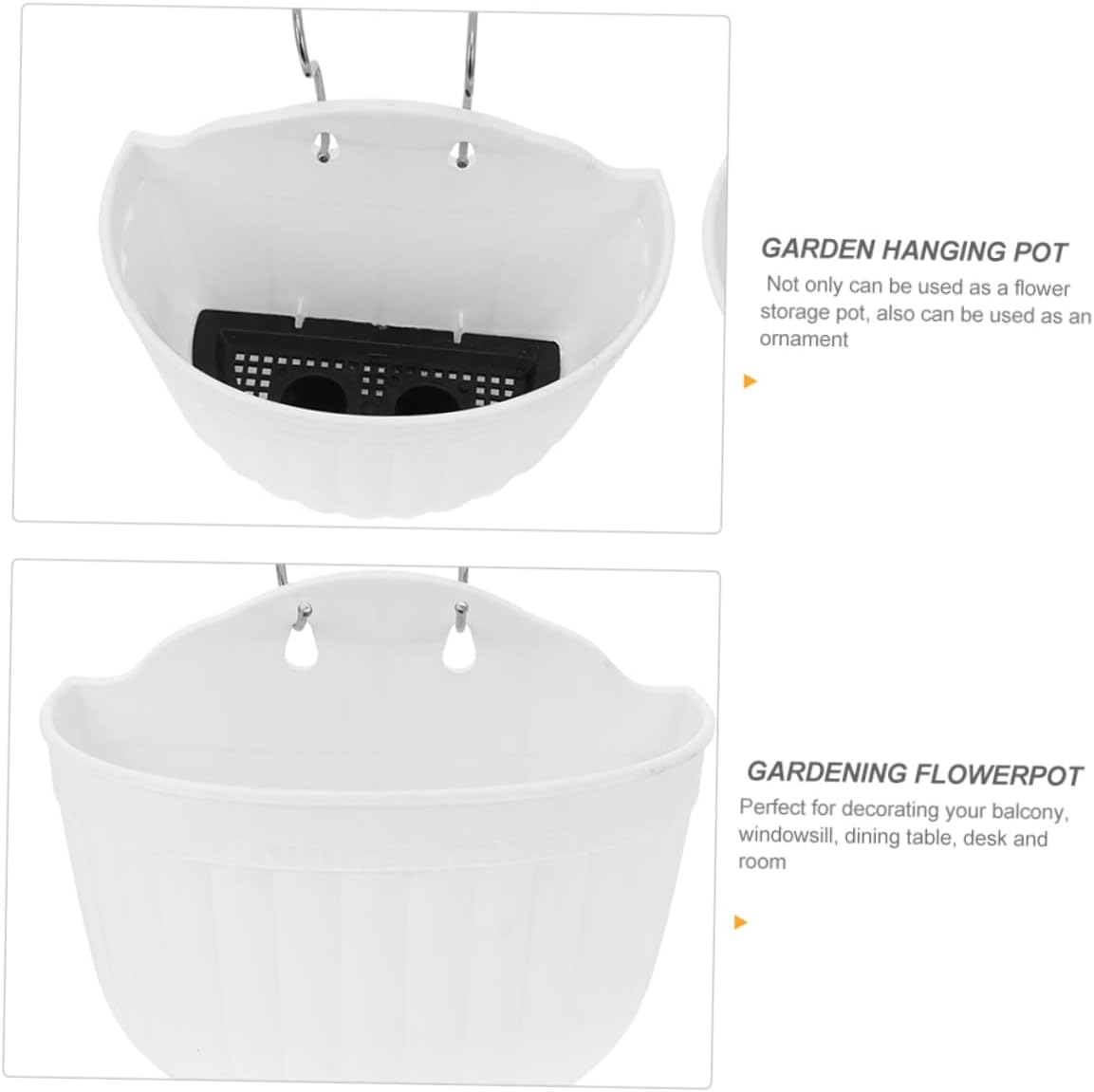 3Sets Wall Hanging Planters Outdoor Garden Pots Plastic Balcony Flower Pots Farmhouse Decor Easy to Use