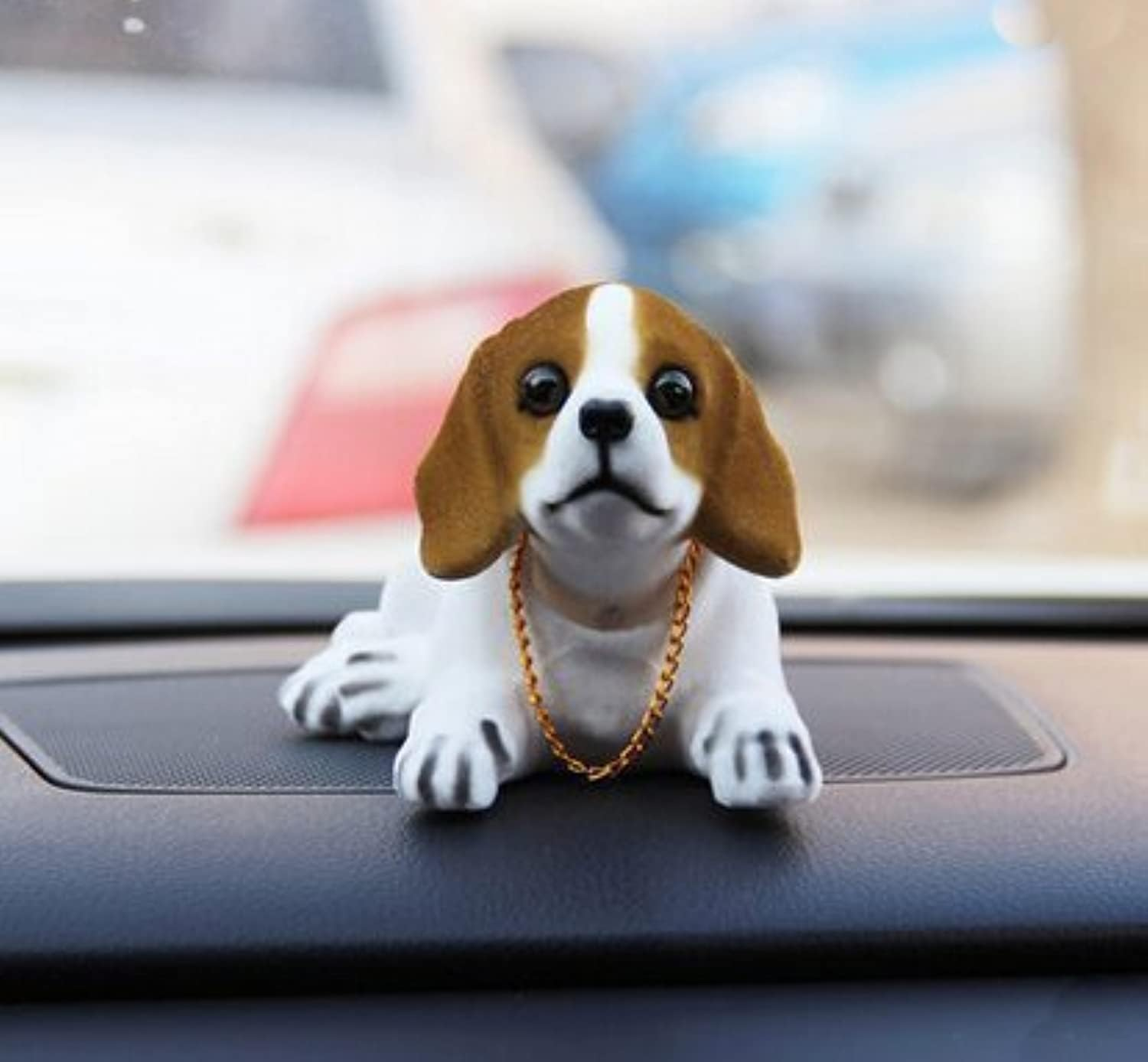 Shaking Head Lucky Dog Bobbing Heads Car Dash Puppy for Car Vehicle Decoration, Beagle (16X9X11Cm) image number 2