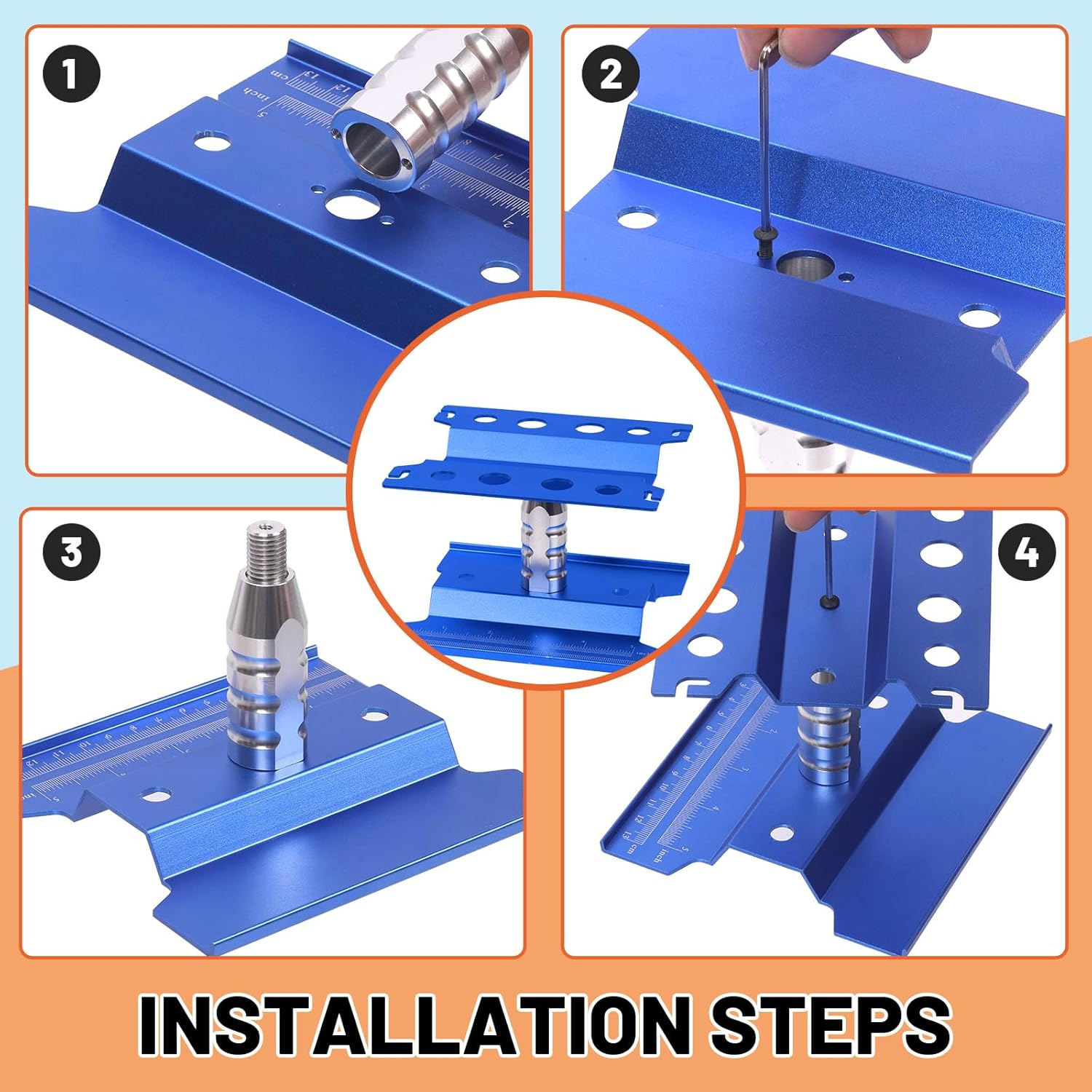 Tanstic 245Pcs Aluminum Alloy RC Car Repair Work Stand with RC Screws Kit, 360 Degree Rotation Lift/Lower RC Car Work Stand Repair Workstation for 1/8 1/10 1/12 Scale RC Cars Trucks image number 2