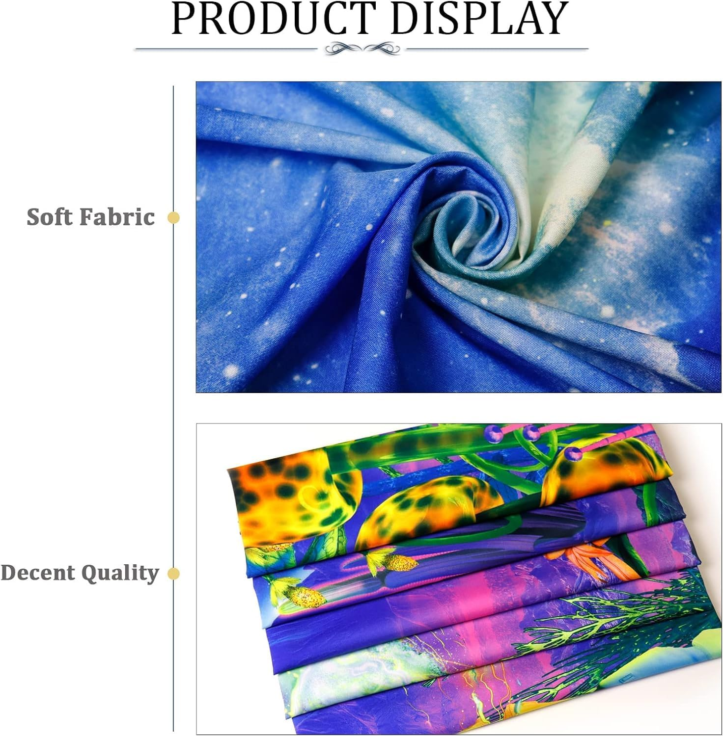 Black-Light Astronaut Jellyfish Tapestry, Trippy Mushroom Tapestry, UV Reactive Fantasy Plants Wall Hanging, Psychedelic Neon Galaxy Space Tapestry (M) image number 5