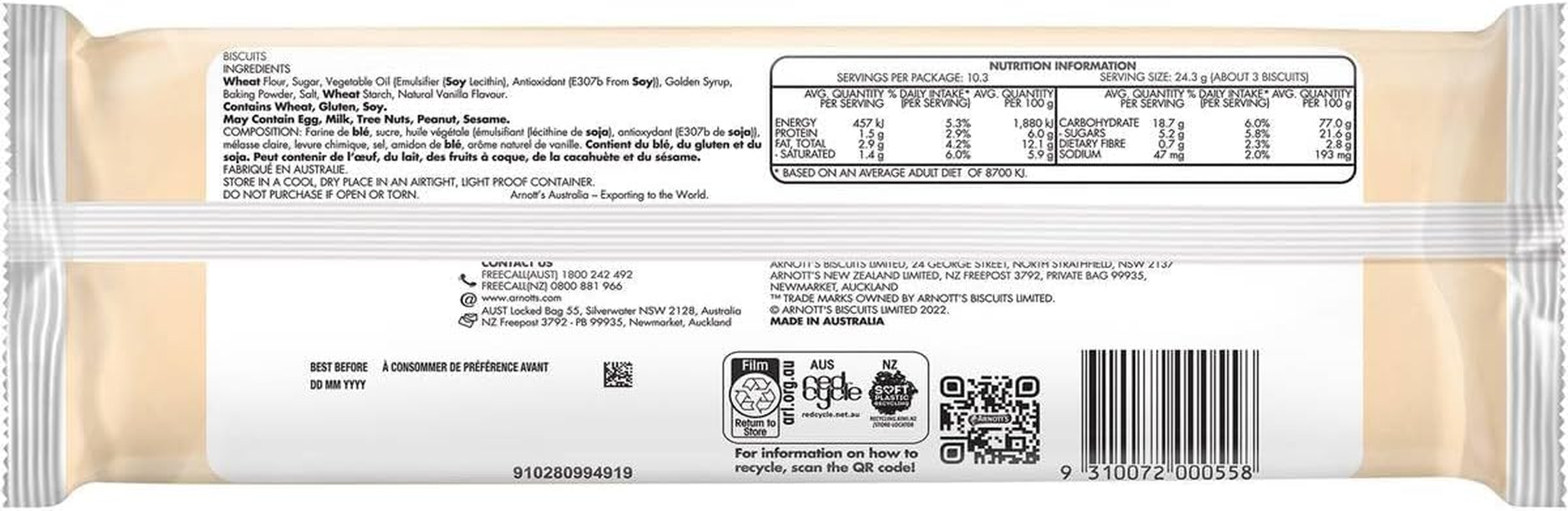 Arnotts Marie Biscuit 250G image number 6