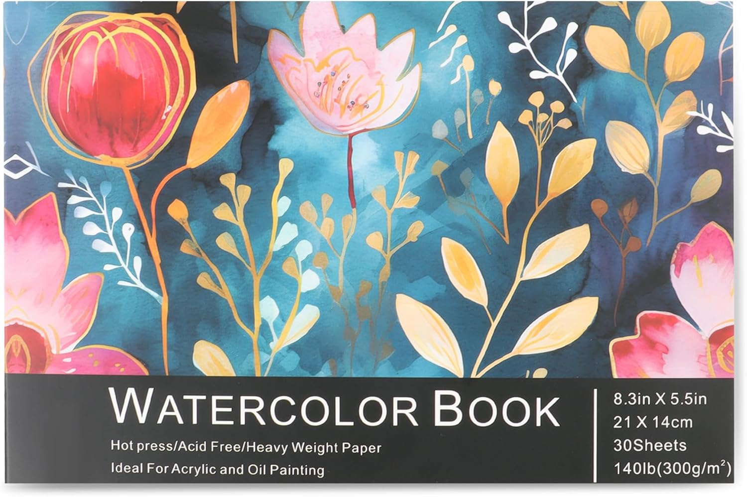 JUNART A4 Watercolour Paper Pad,Good Pigment Dispersion and Colour Adhesion Sketchbook,Perfect for Adults & Kids Indoor and Outdoor Creations,Travel-Friendly(House)