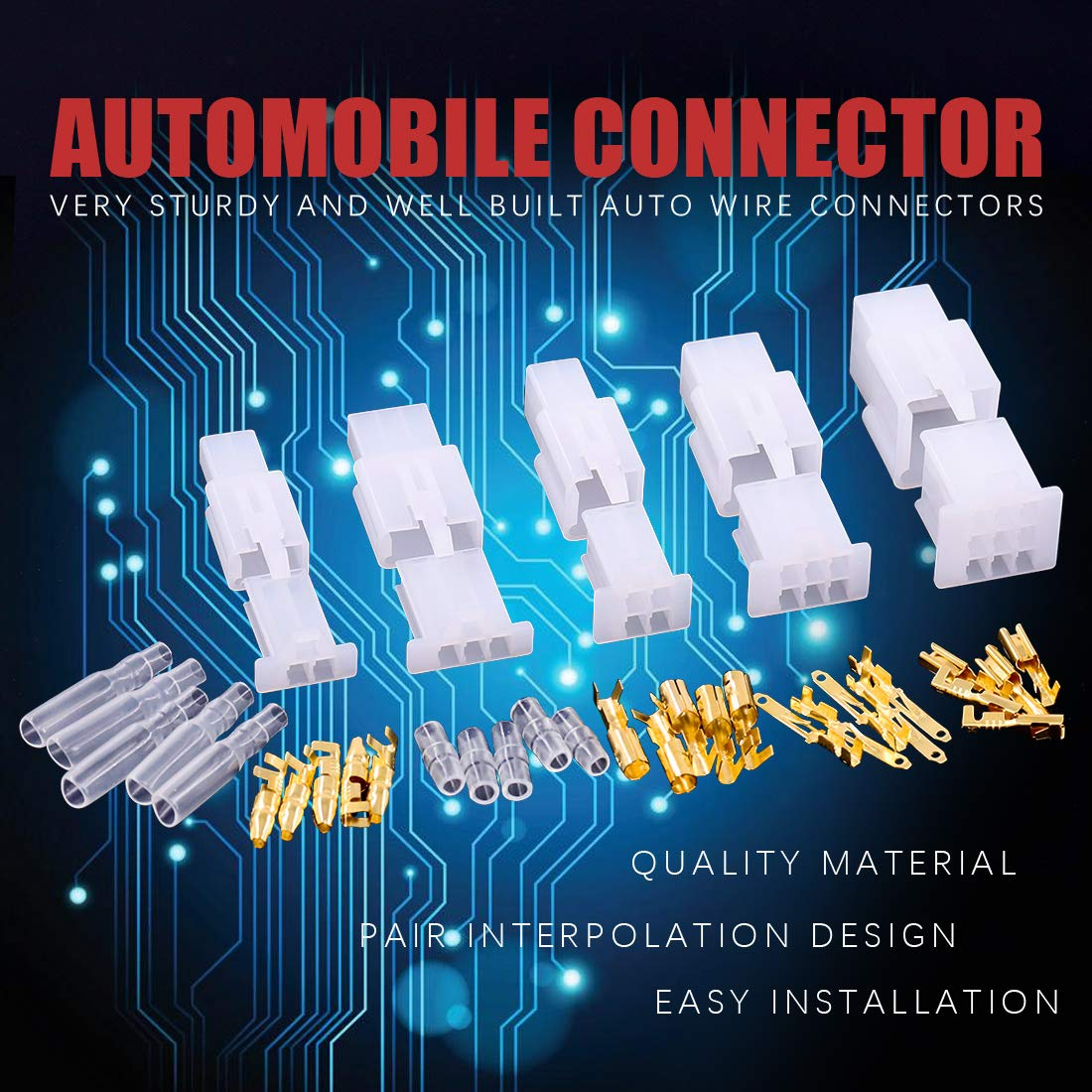 Hilitchi 700 Pcs 2.8Mm 2 3 4 6 9 Pin Automotive Electrical Wire Connectors Pin Header Crimp Wire Terminals Assortment Kit with 30 Sets 4Mm Car Motorcycle Bullet Terminal Wire Connectors with Cover image number 6