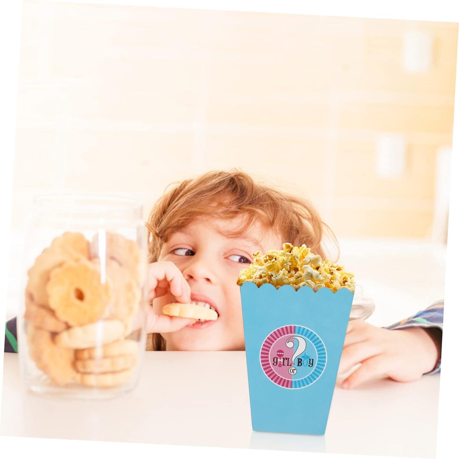 CAXUSD 18Pcs Popcorn Boxes Gender Reveal Party Favors for Popcorn Holder for Birthday Party Decorations image number 1