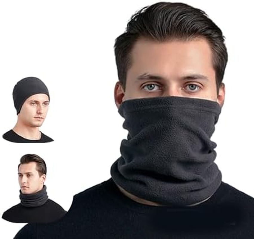 Winter Warm Neck Gaiter Fleece Neck Warmer Windproof Sports Headwear Skiing Neck Protector Plush Hat Cycling Face Mask image number 1
