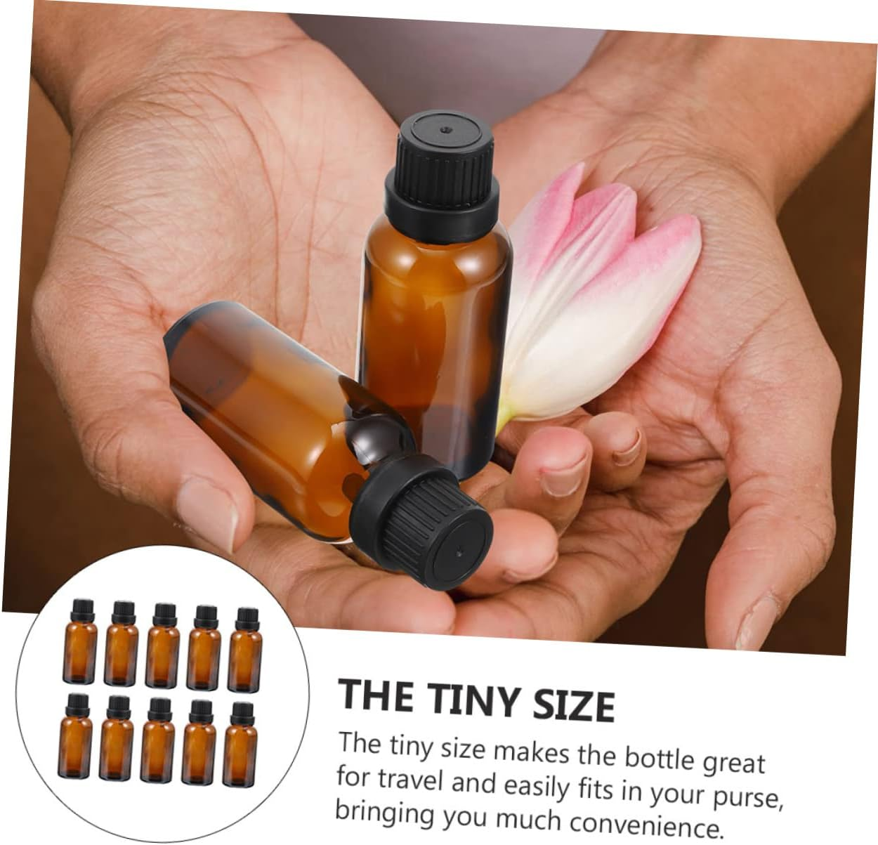 Beavorty 10Pcs Essential Oil Glass Bottles Perfume Container for Aromatherapy Massage Oils Cosmetics View for Easy Filling and Tracking image number 3