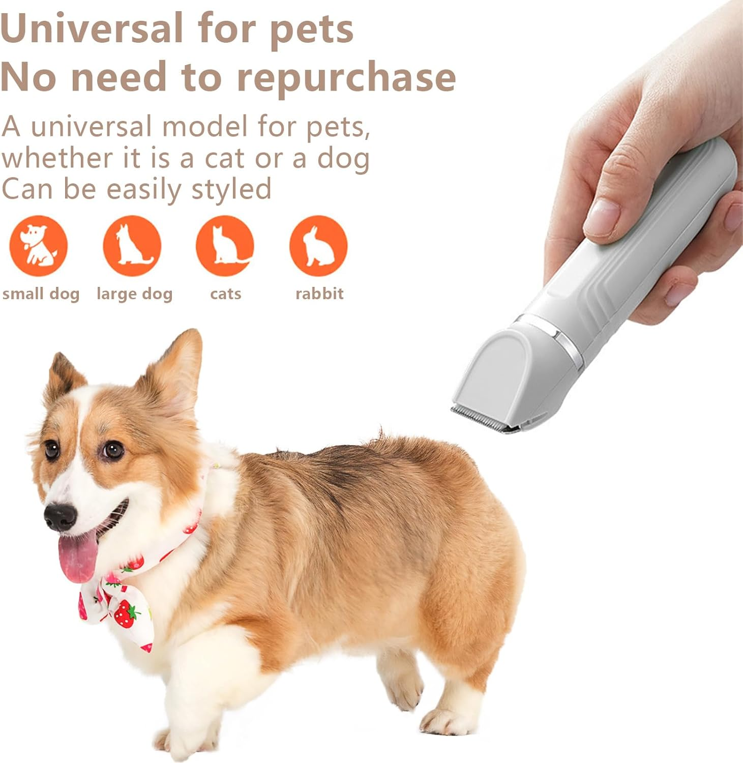 Dog Grooming Kit, 4 in 1 Dog Clippers with 3 Cutter Head and 1 Dog Nail Grinder, Low Noise 55Db Dog Paw Trimmer for Trimming Dog'S Hair around Paws, Eyes, Ears, Face, Rump [4 Guide Combs] (White) image number 1