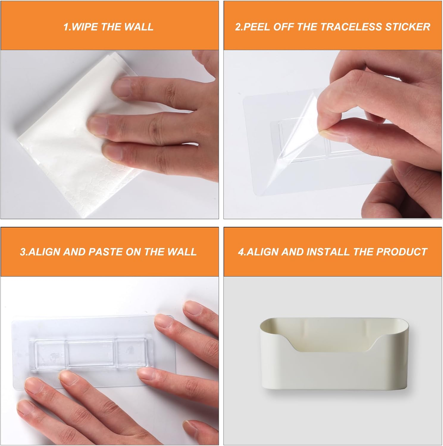 2 Pcs Wall Mounted Cabinet Door Storage Boxes - Bathroom & Kitchen Organiser for Fridge, Sink & Cupboard image number 4