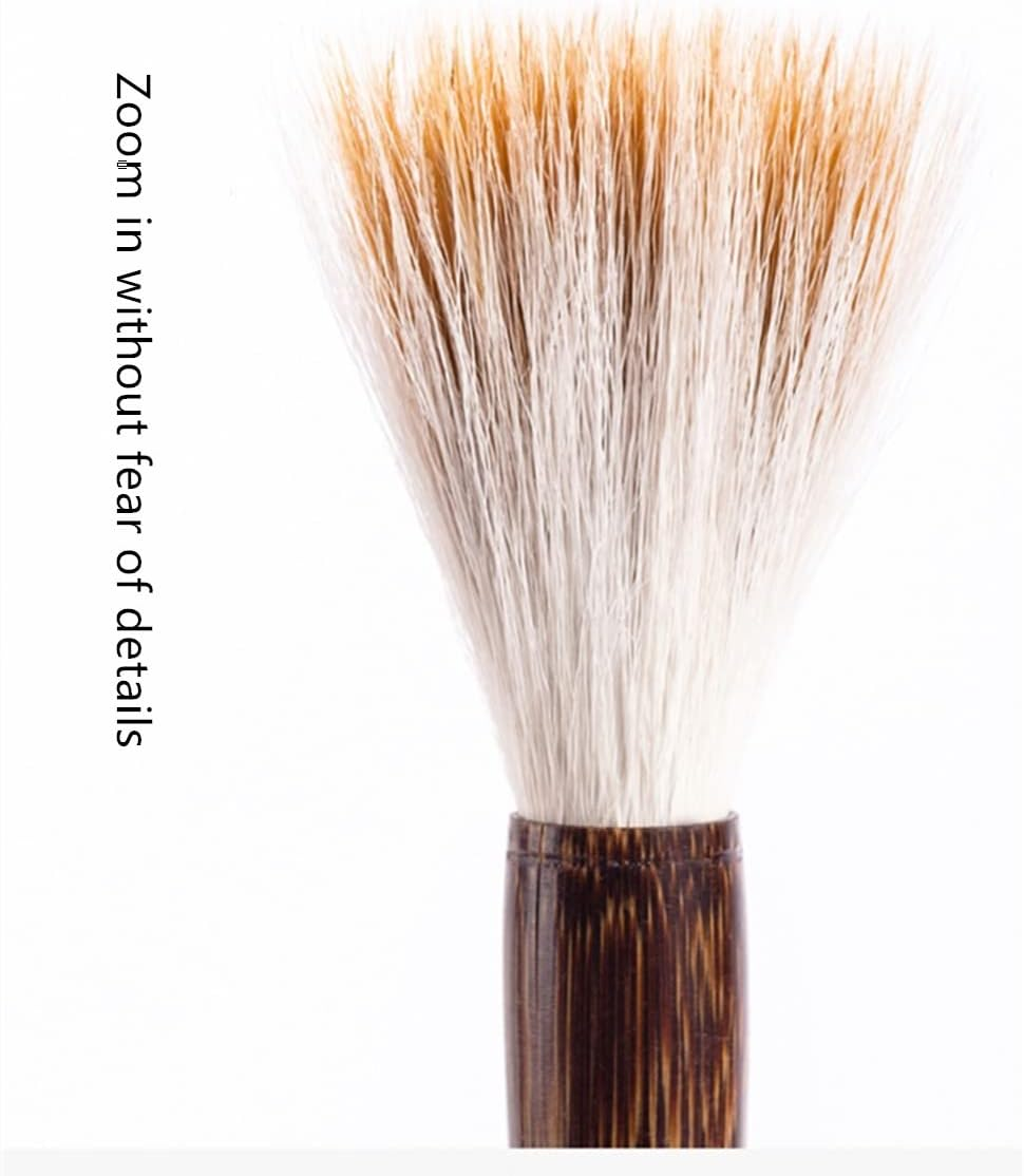 High-Grade Shanlian Hubi Fine Chinese Calligraphy Brush Set- Wolf Goat Hair Doubled Both Brush - Brown image number 6