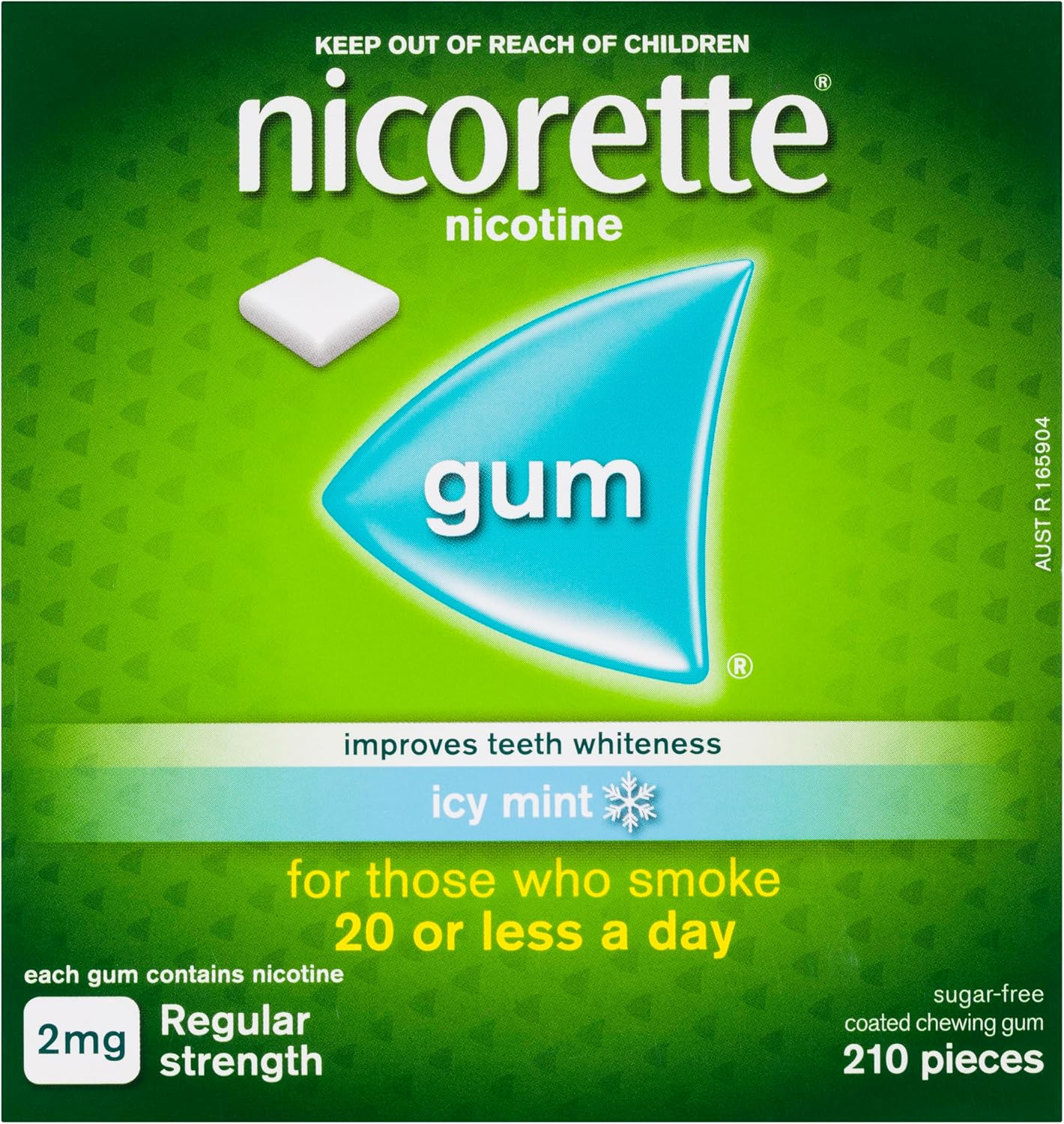 Nicorette Quit Smoking Regular Strength Nicotine Gum Icy Mint 210 Pack image number 4